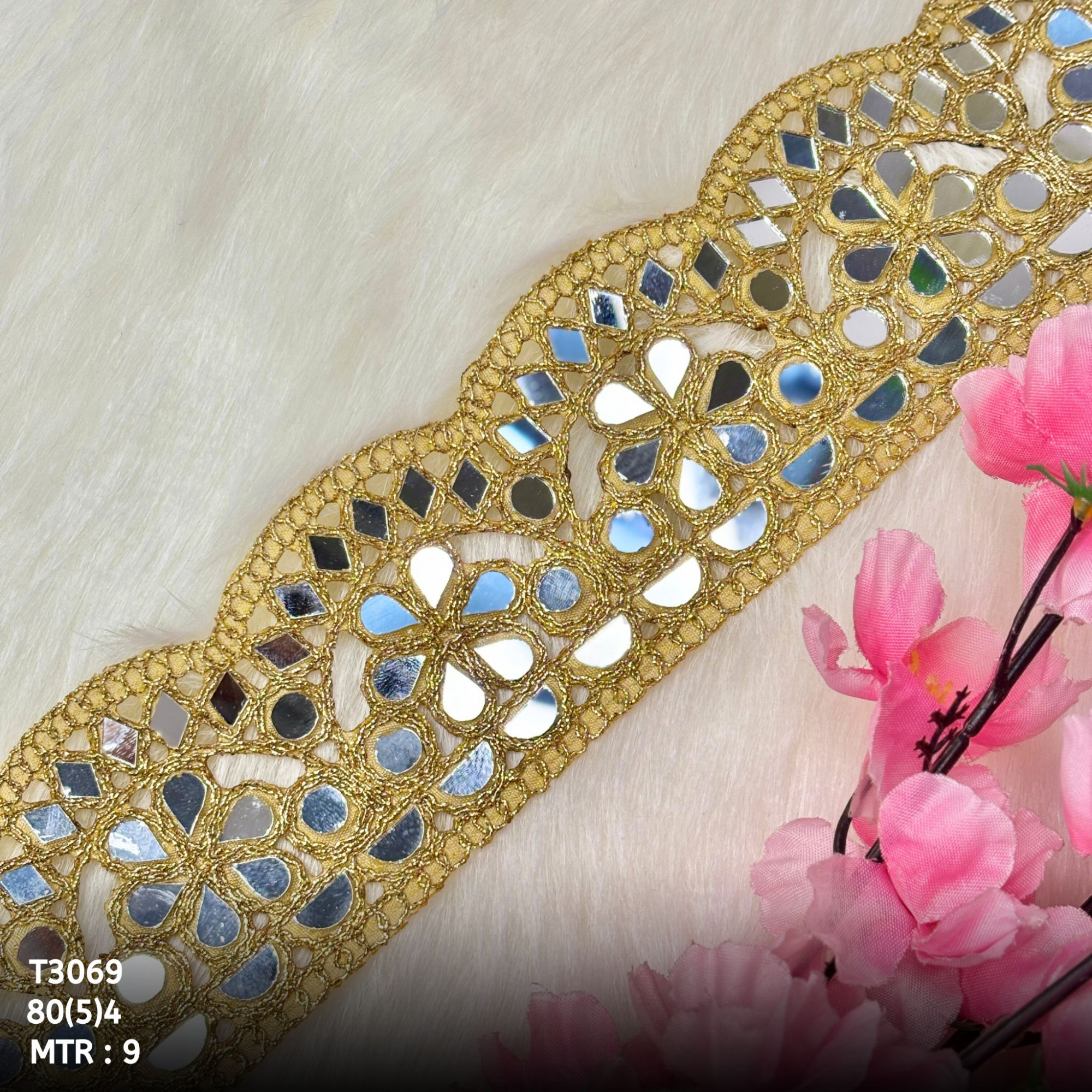 Fancy Tissue Handwork Lace Border for Saree Bridal Ethnic Wear