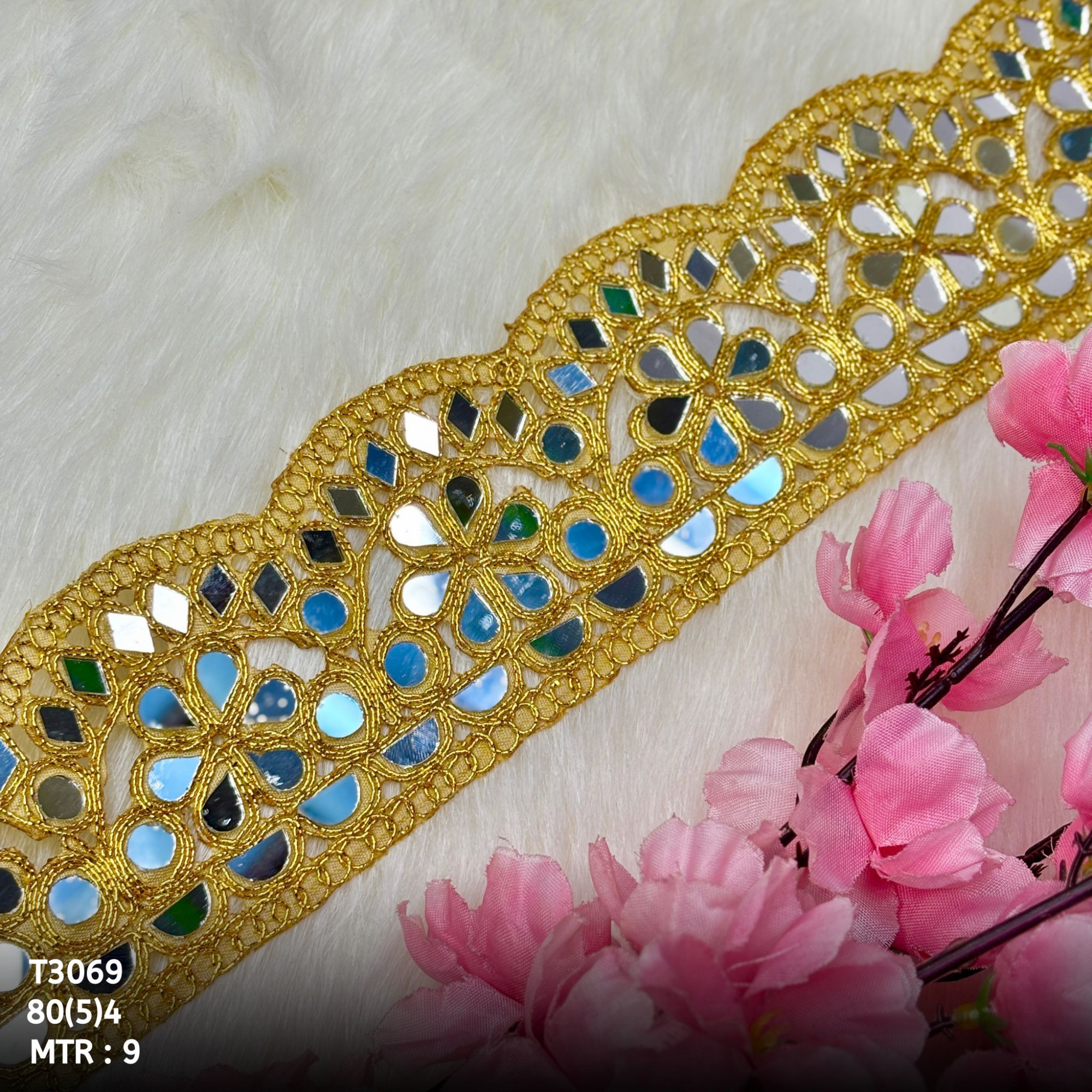 Fancy Tissue Handwork Lace Border for Saree Bridal Ethnic Wear