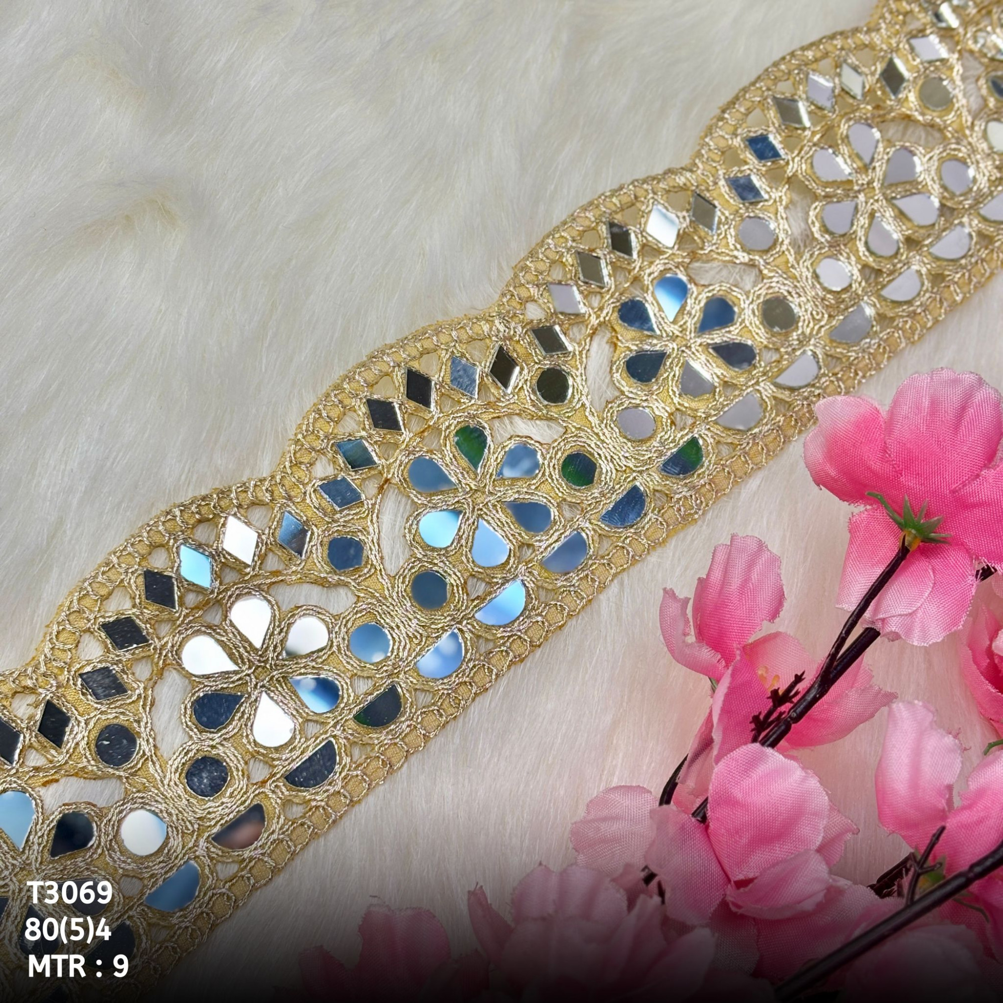 Fancy Tissue Handwork Lace Border for Saree Bridal Ethnic Wear