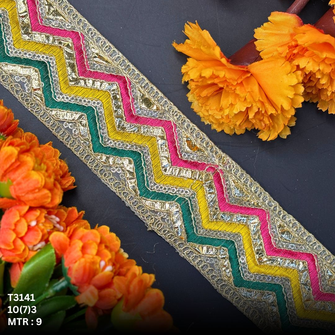 Festive Gota Patti Lace Border for Saree Bridal Wear