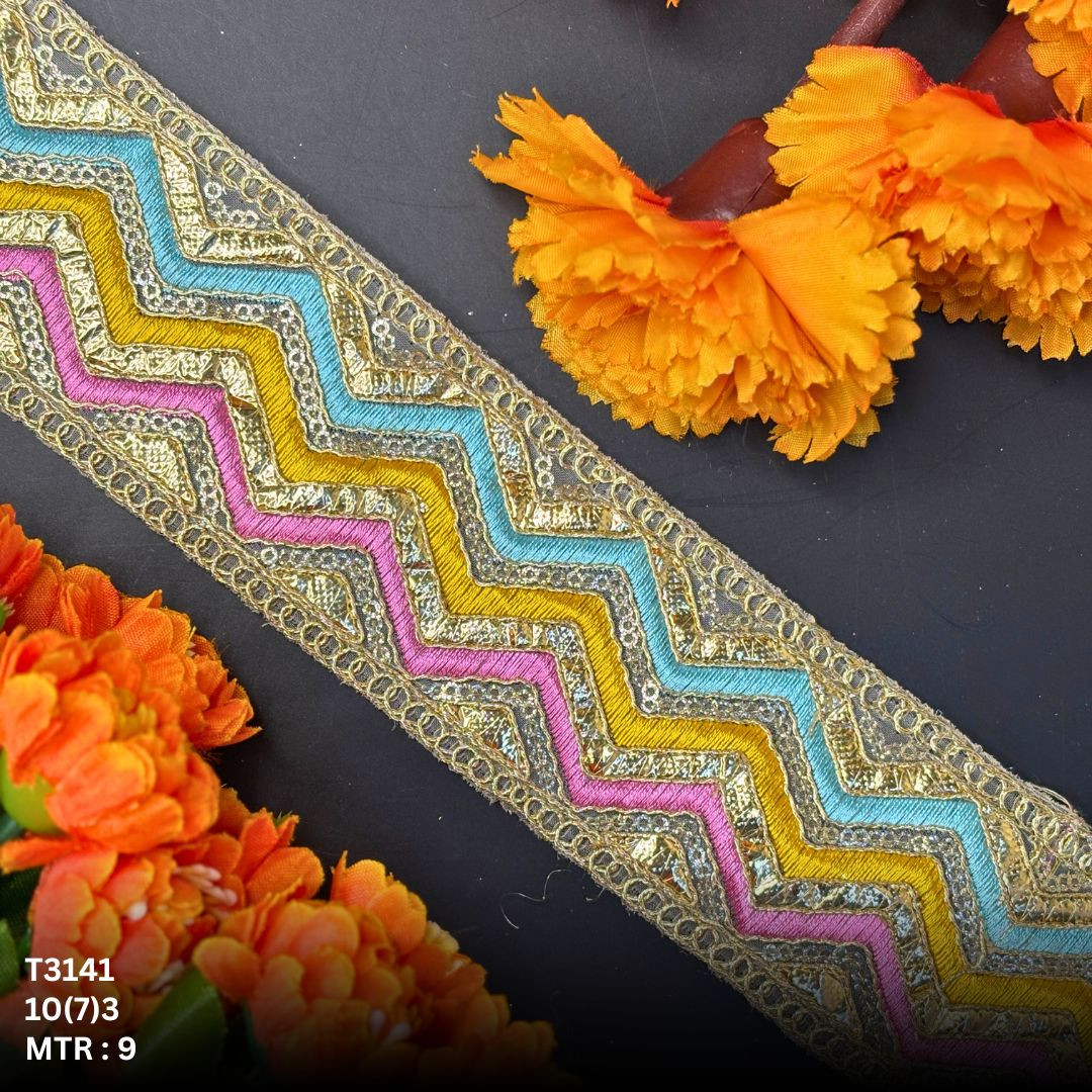 Festive Gota Patti Lace Border for Saree Bridal Wear