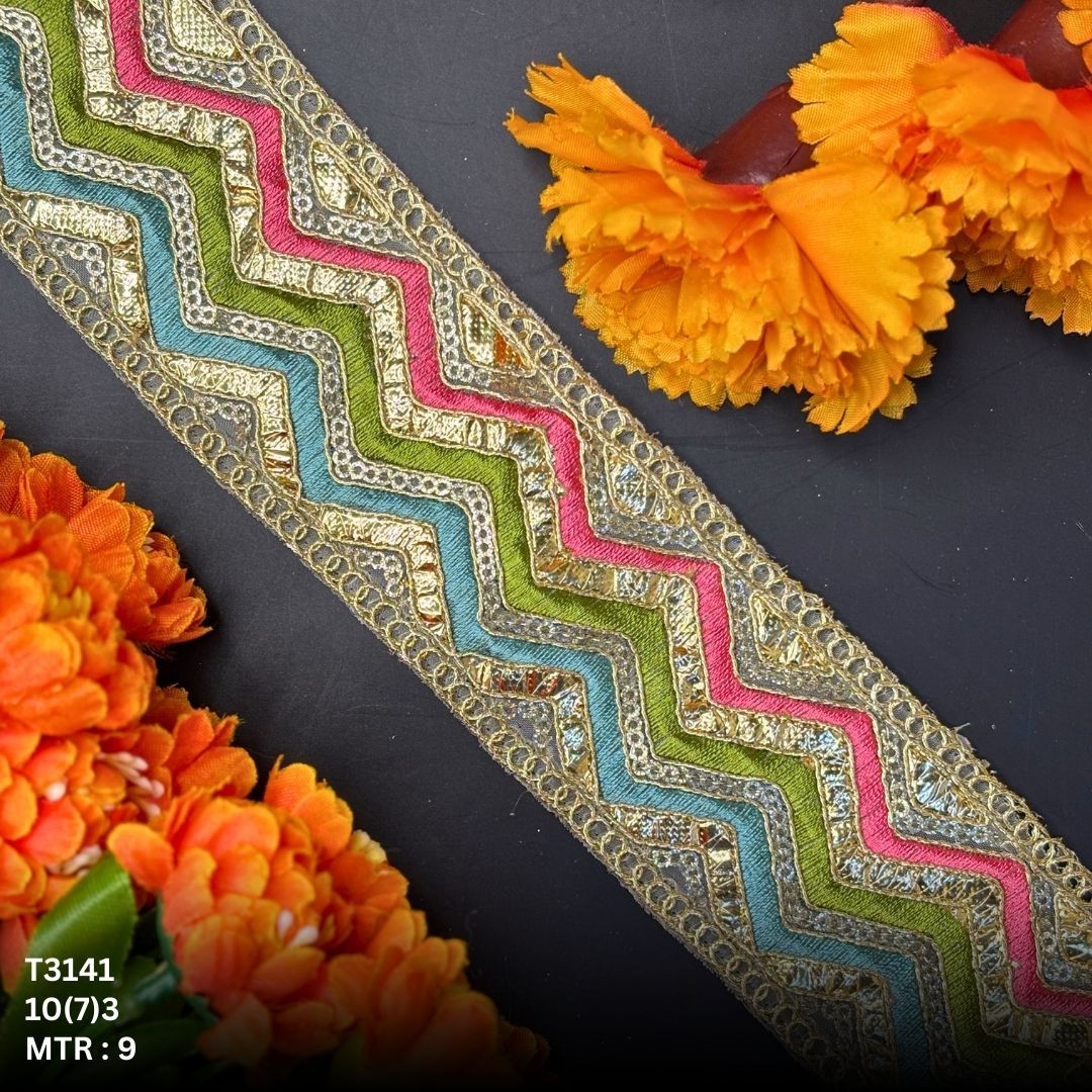 Festive Gota Patti Lace Border for Saree Bridal Wear