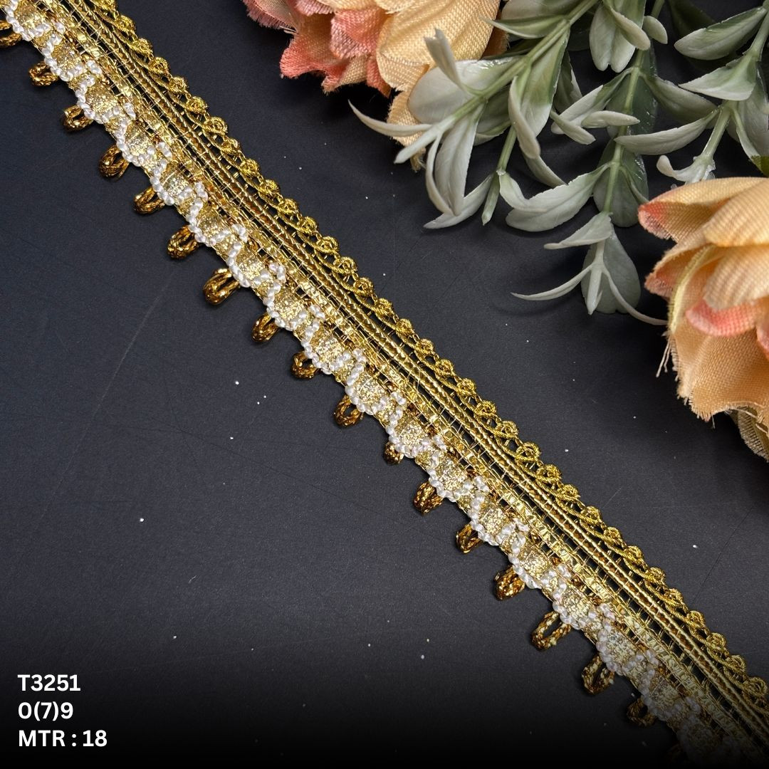 Elegant Readymade Lace Border with Zari Work for Saree  Bridal Wear
