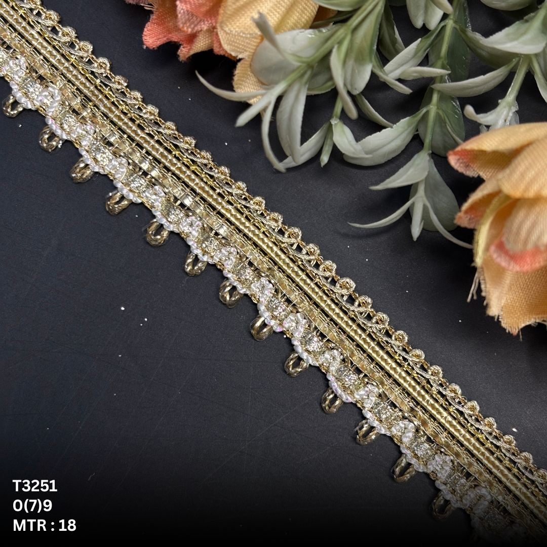 Elegant Readymade Lace Border with Zari Work for Saree  Bridal Wear