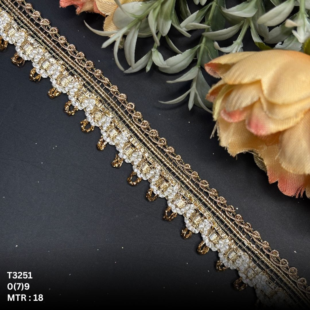 Elegant Readymade Lace Border with Zari Work for Saree Bridal Wear