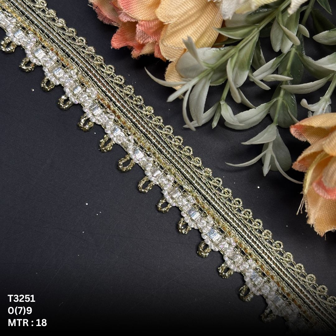 Elegant Readymade Lace Border with Zari Work for Saree  Bridal Wear