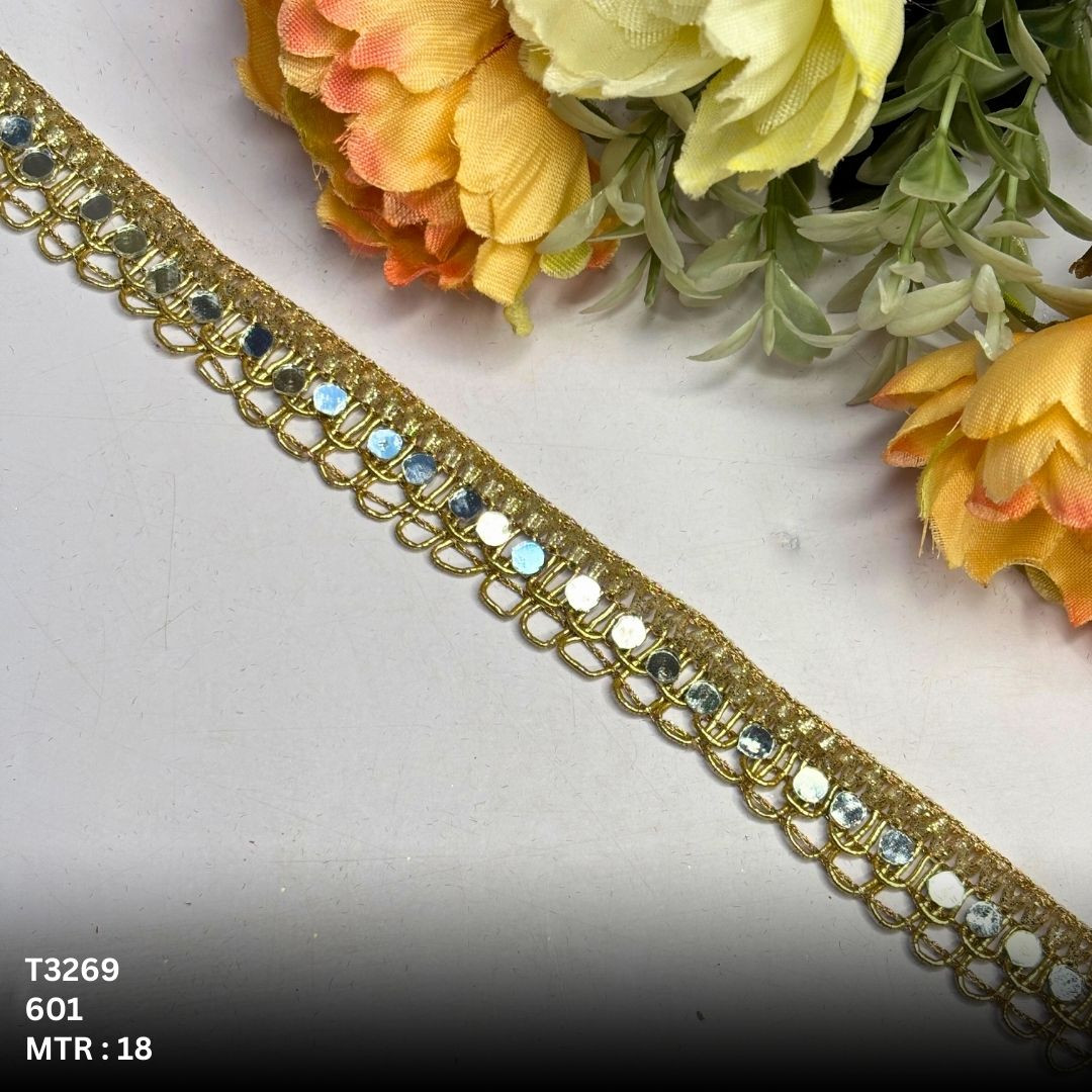 Elegant Tissue Handwork Lace Border for Saree Bridal Ethnic Wear