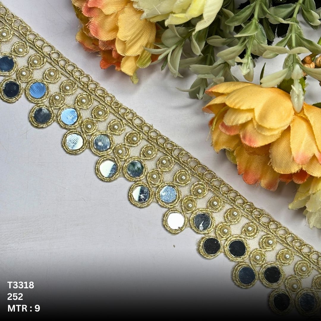 Premium Tissue Handwork Lace Border for Saree Bridal Ethnic Wear