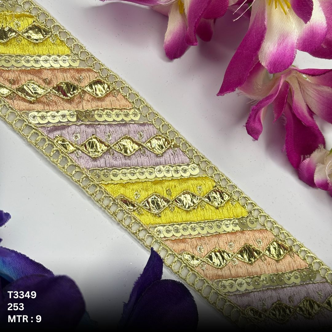 Ethnic Gota Patti Lace Border for Saree Bridal Wear