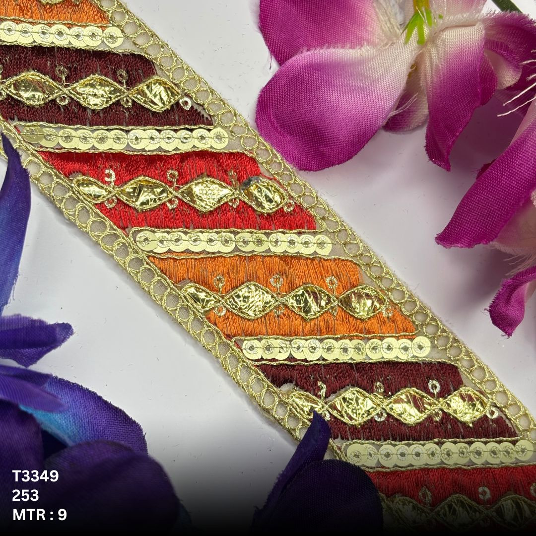Ethnic Gota Patti Lace Border for Saree Bridal Wear