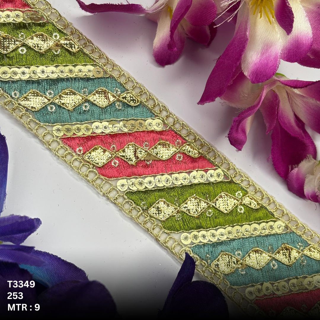 Ethnic Gota Patti Lace Border for Saree Bridal Wear