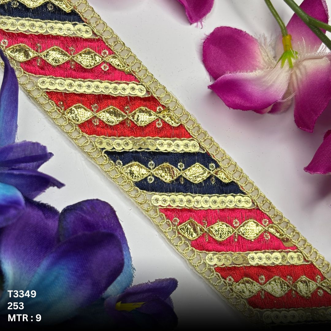 Ethnic Gota Patti Lace Border for Saree Bridal Wear