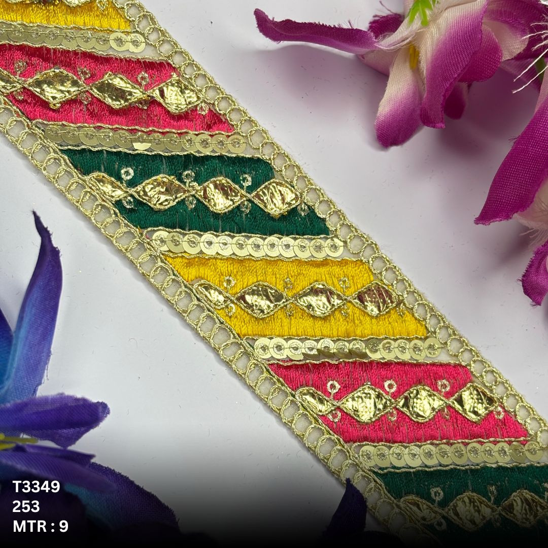 Ethnic Gota Patti Lace Border for Saree Bridal Wear