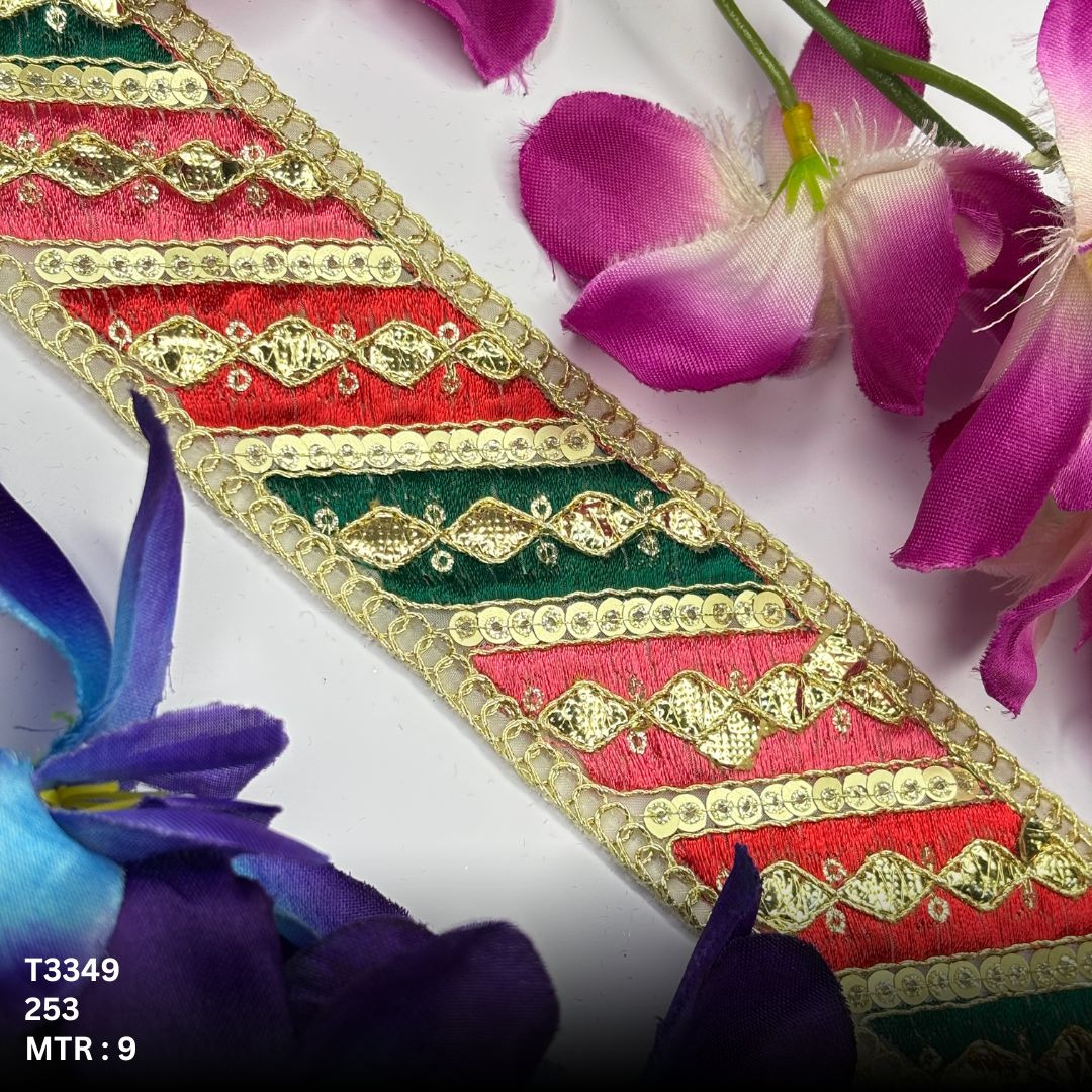 Ethnic Gota Patti Lace Border for Saree Bridal Wear