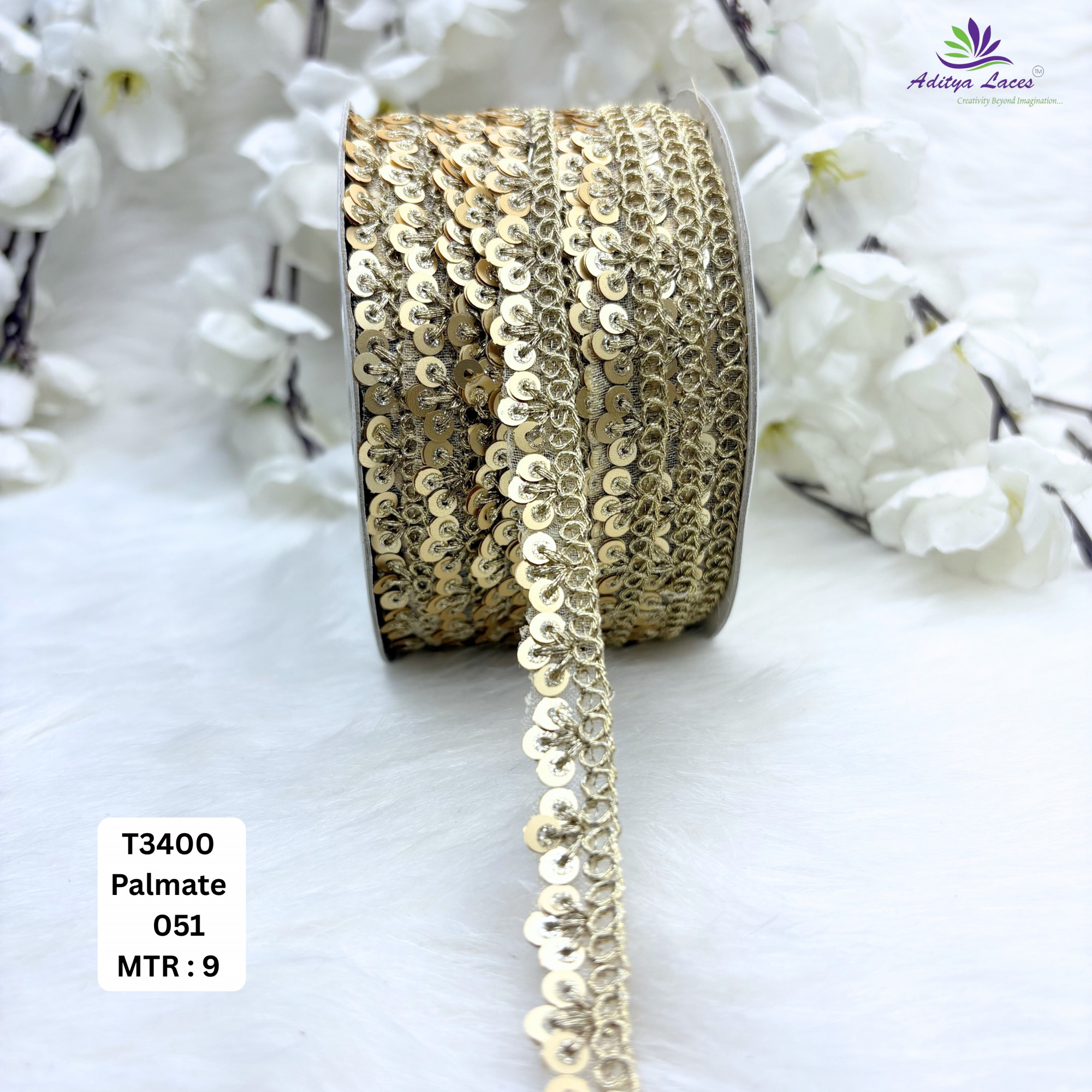 Designer Tissue Lace Border with Sequins Work for Saree Bridal Wear