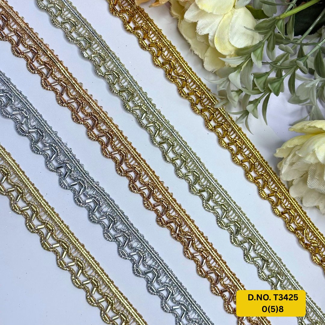 Classic Readymade Lace Border with Zari Work for Saree Bridal Wear