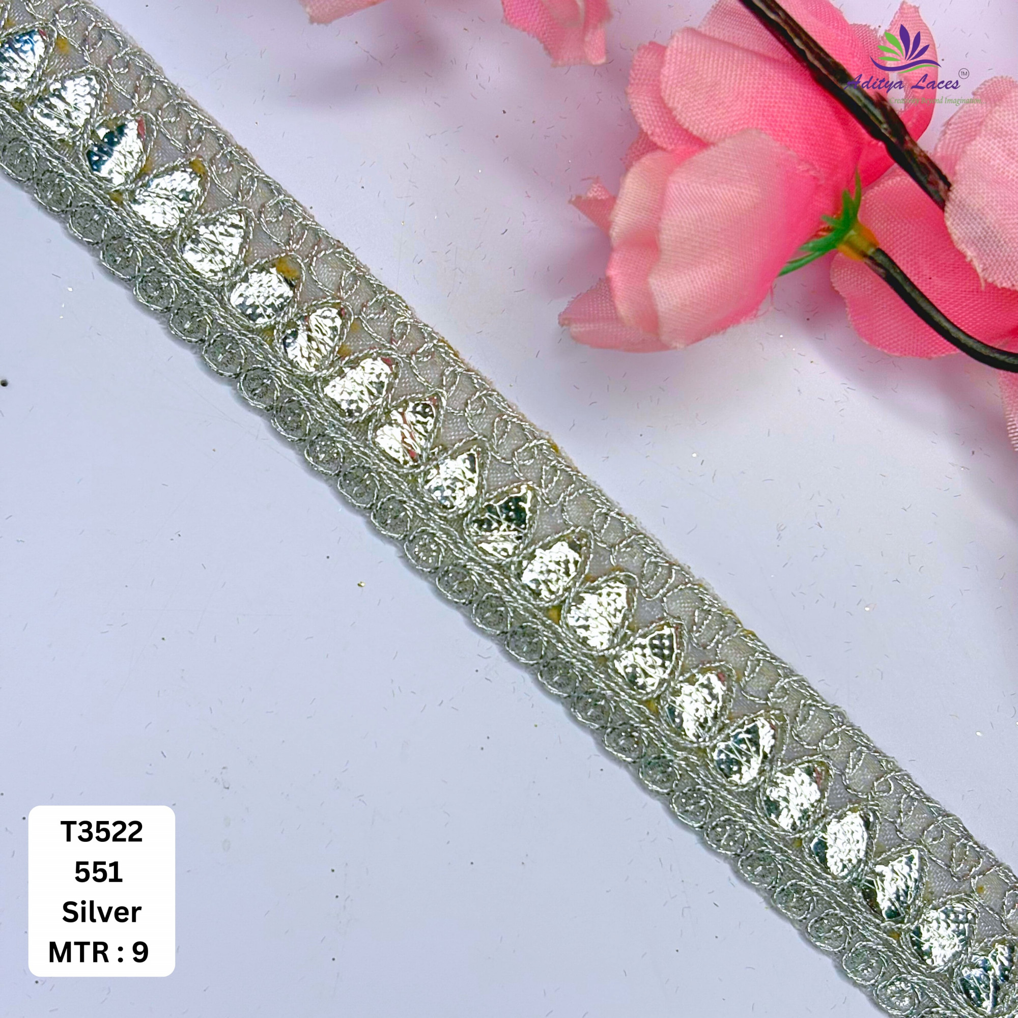 Elegant Gota Patti Lace Border for Saree Bridal Wear
