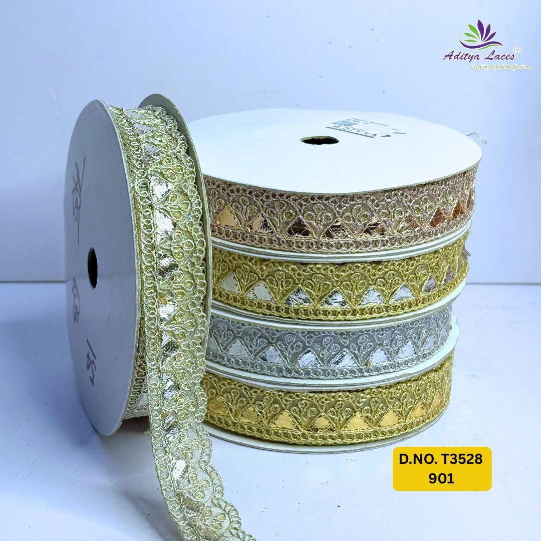Handcrafted Gota Patti Lace Border for Saree Bridal Wear