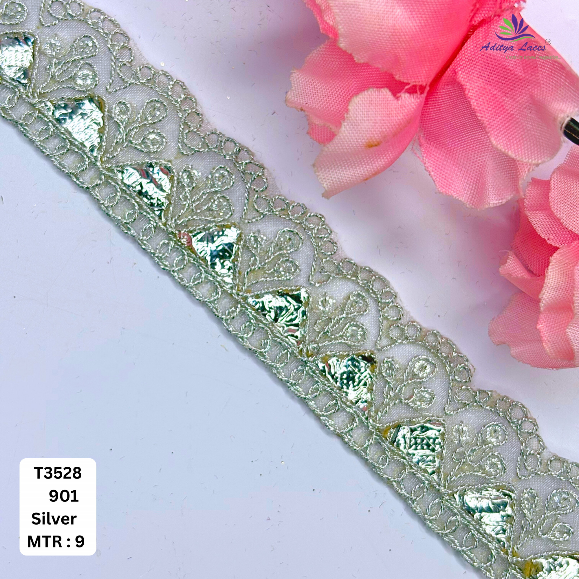 Handcrafted Gota Patti Lace Border for Saree Bridal Wear