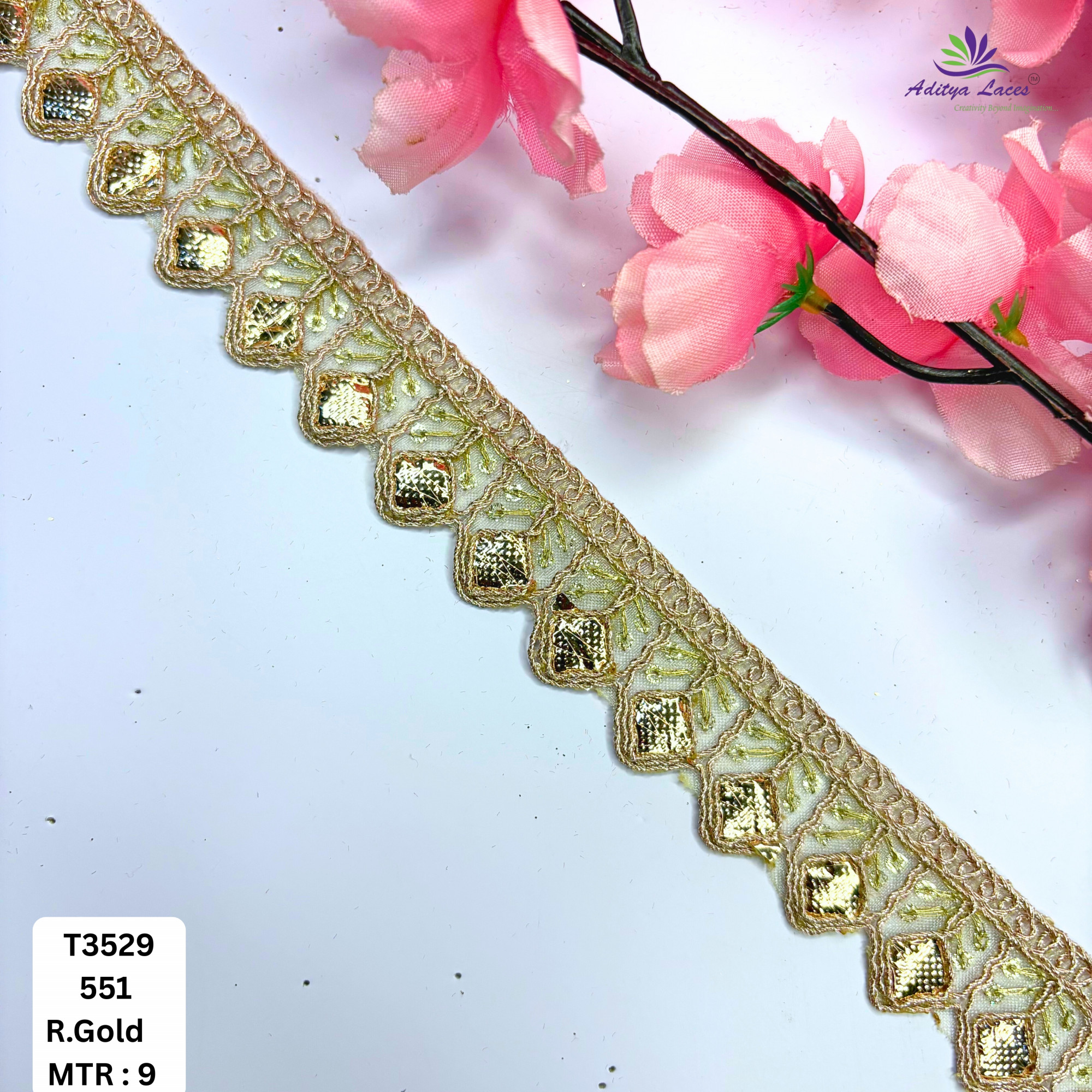 Festive Gota Patti Lace Border for Saree Bridal Wear