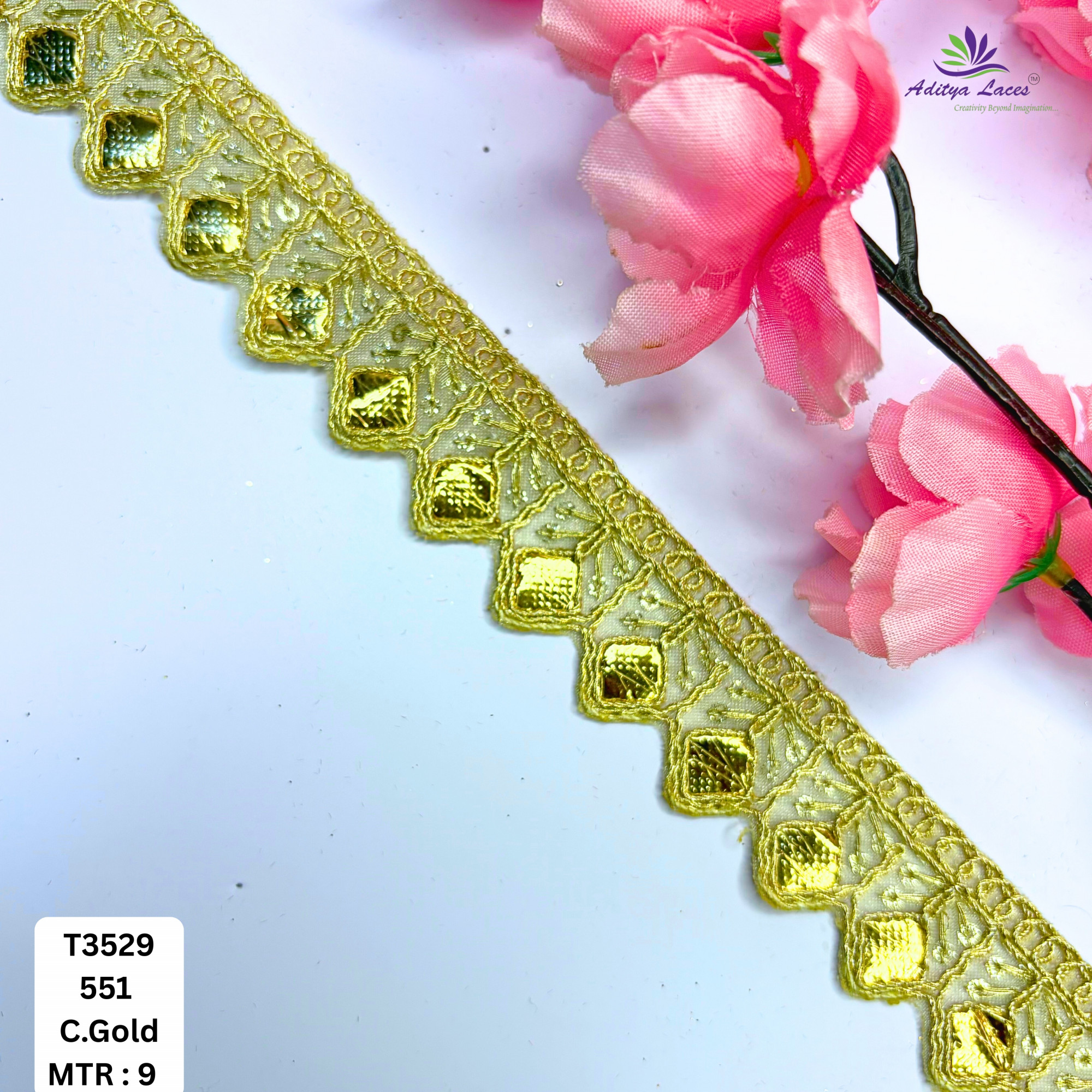 Festive Gota Patti Lace Border for Saree Bridal Wear