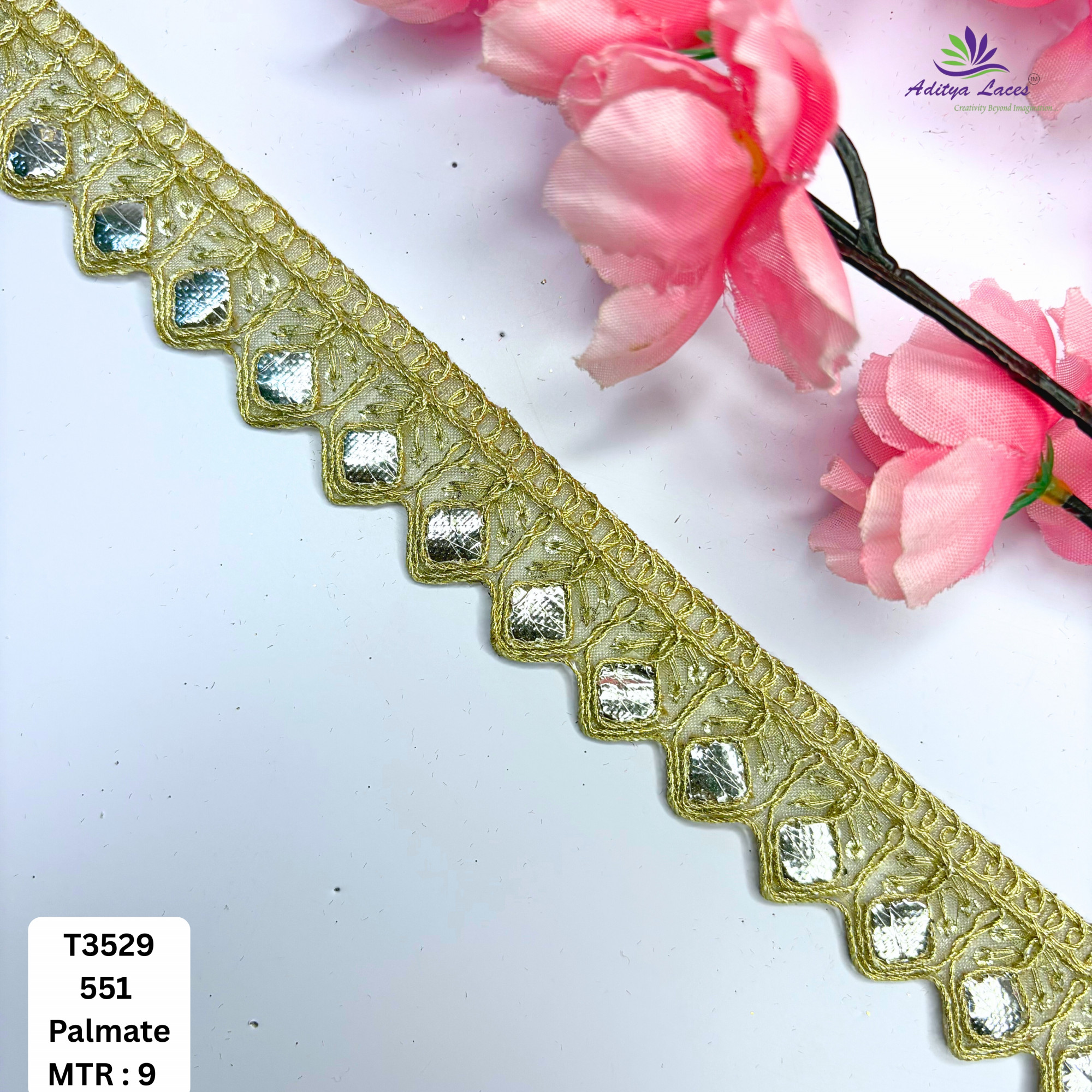 Festive Gota Patti Lace Border for Saree Bridal Wear