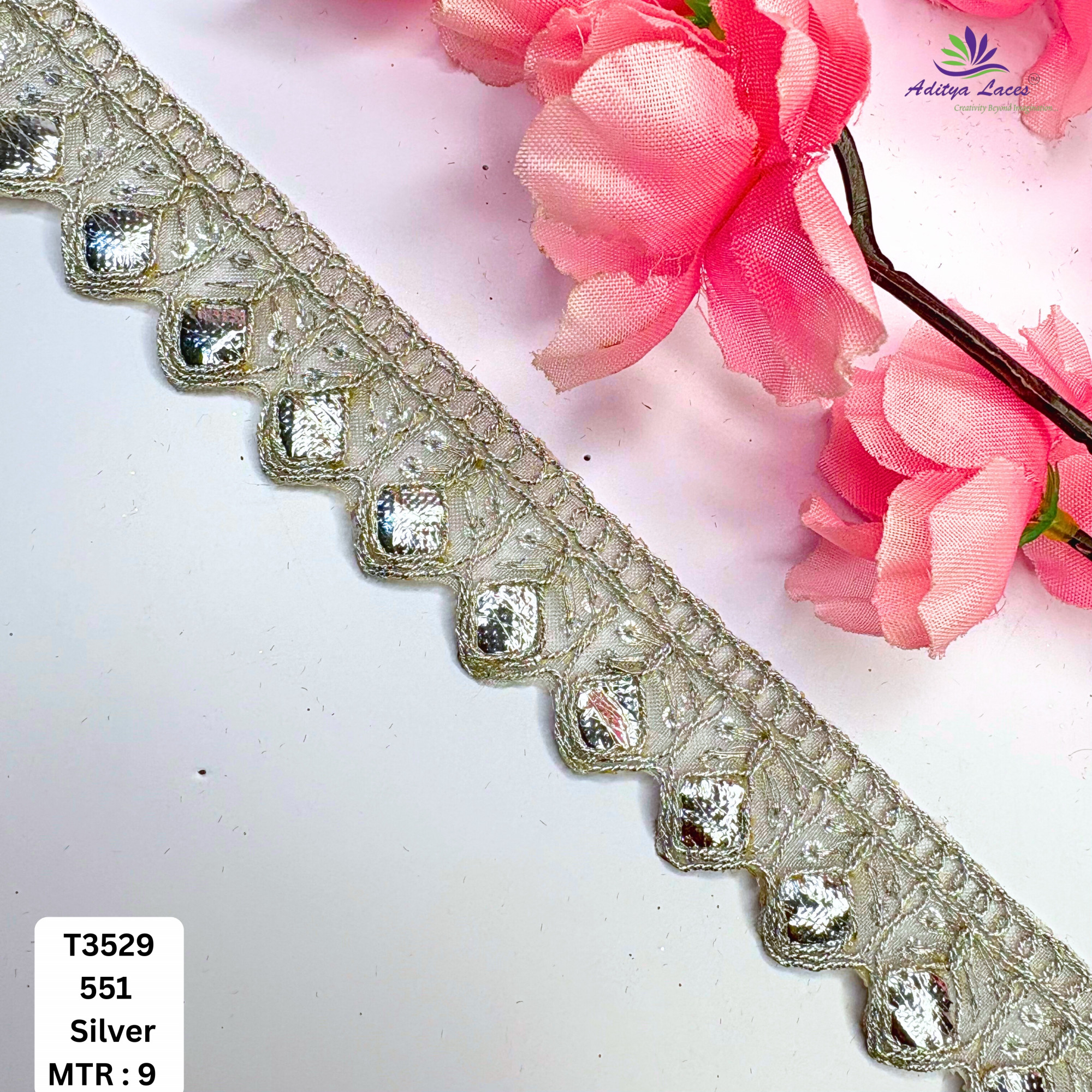 Festive Gota Patti Lace Border for Saree Bridal Wear