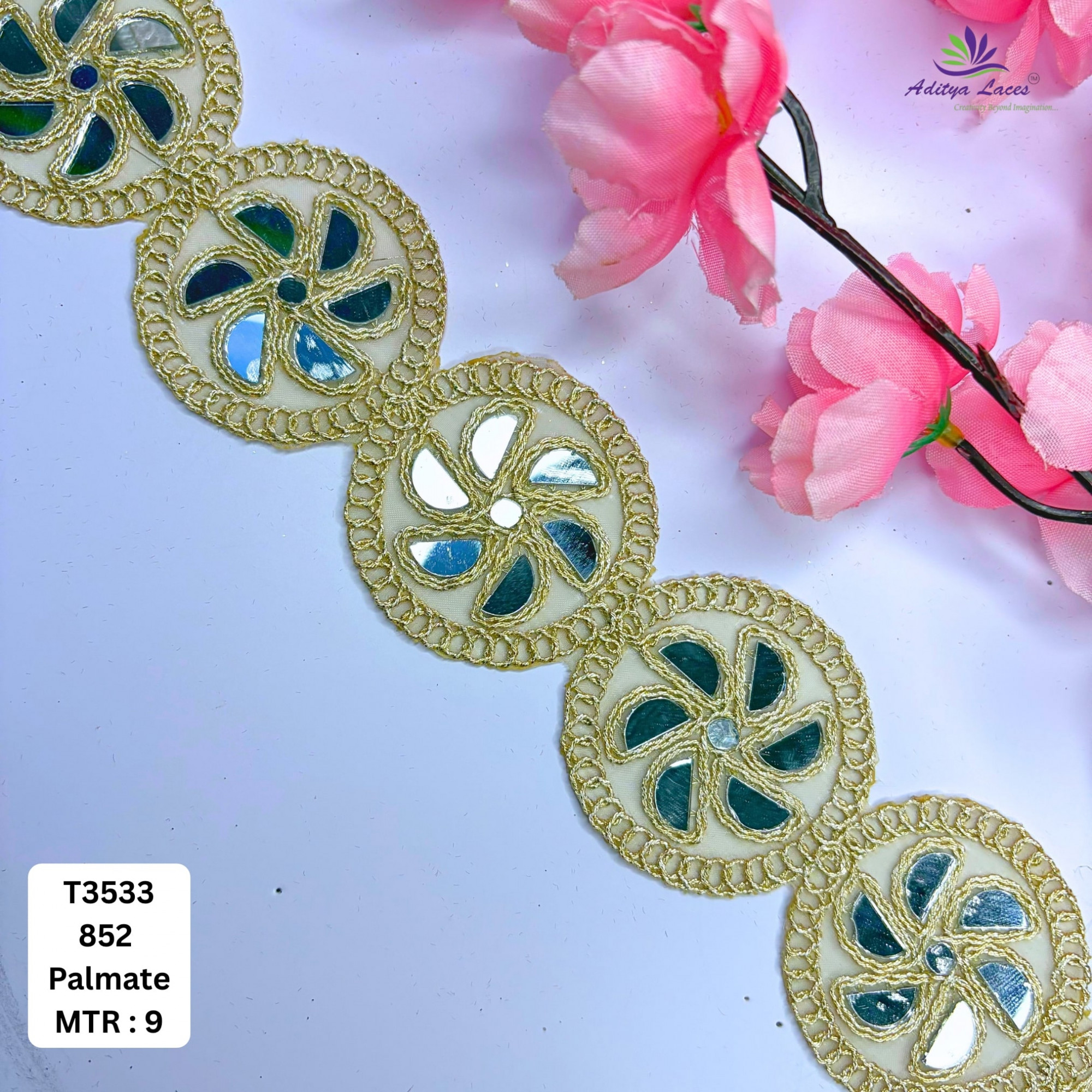 Stylish Tissue Handwork Lace Border for Saree Bridal Ethnic Wear