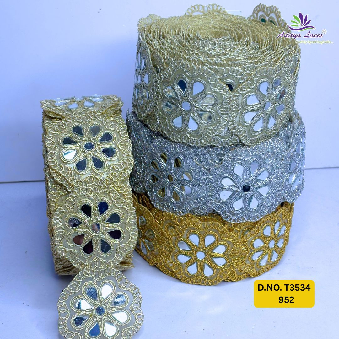 Elegant Tissue Handwork Lace Border for Saree Bridal Ethnic Wear
