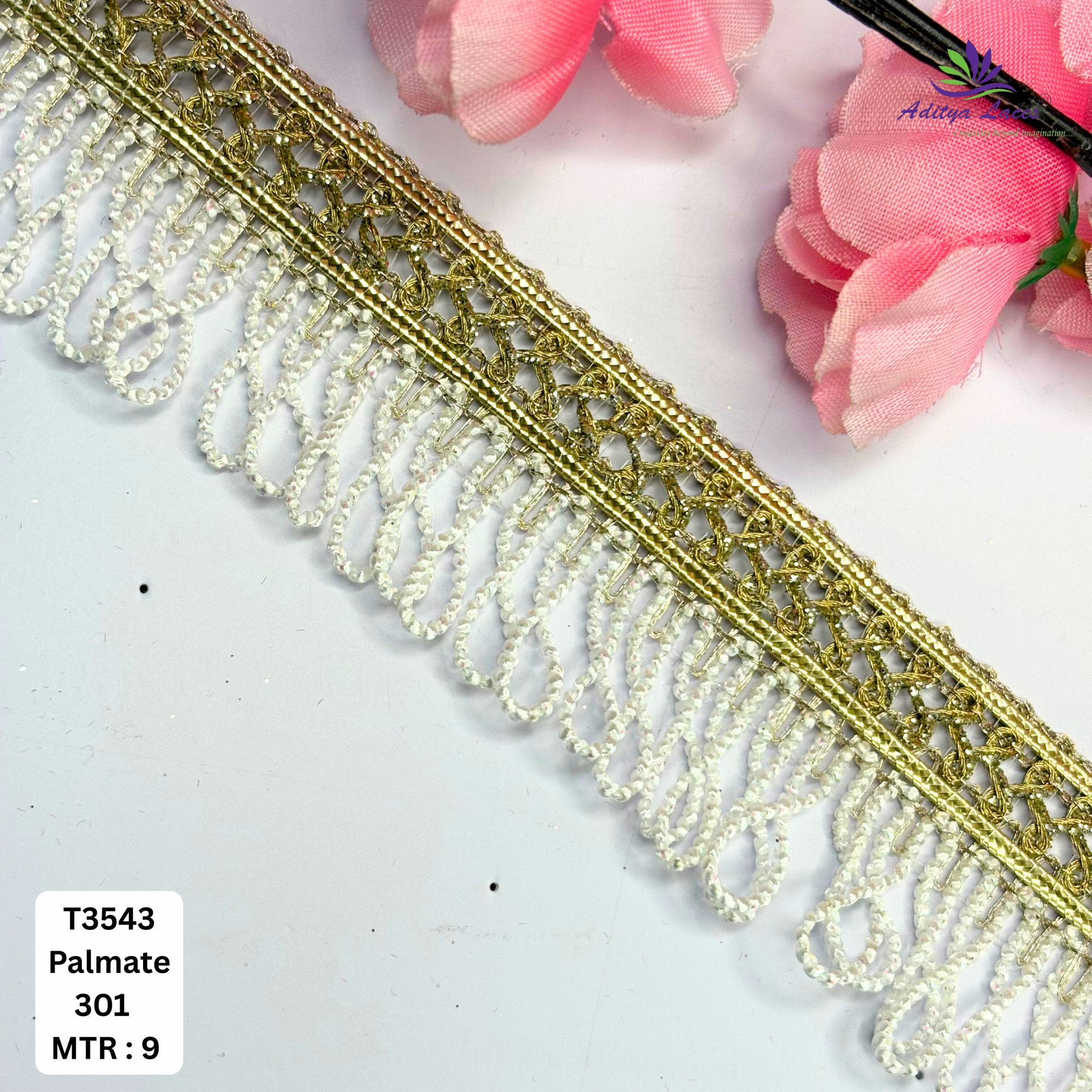 Fancy Readymade Lace Border with Zari Work for Saree Bridal Wear