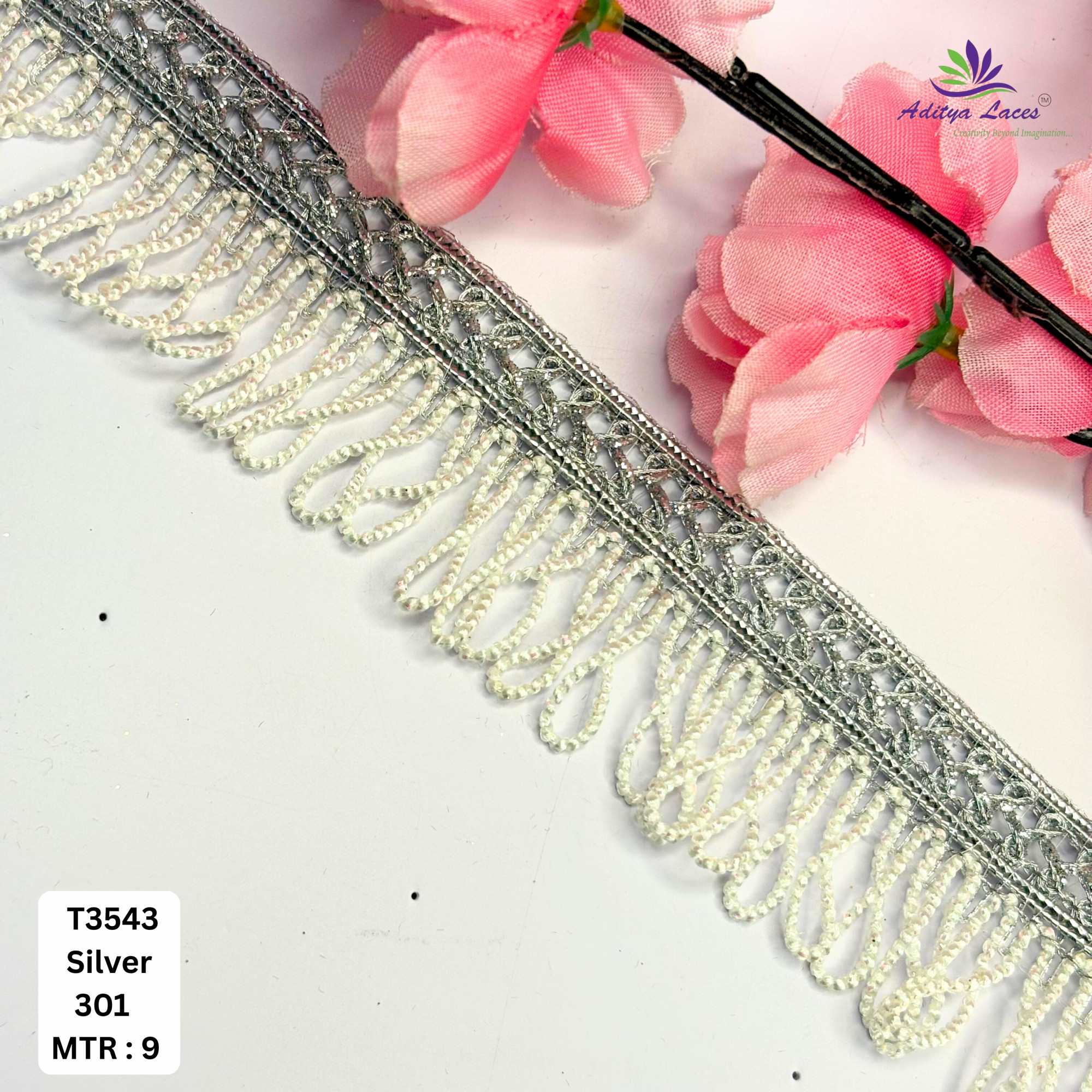 Fancy Readymade Lace Border with Zari Work for Saree Bridal Wear