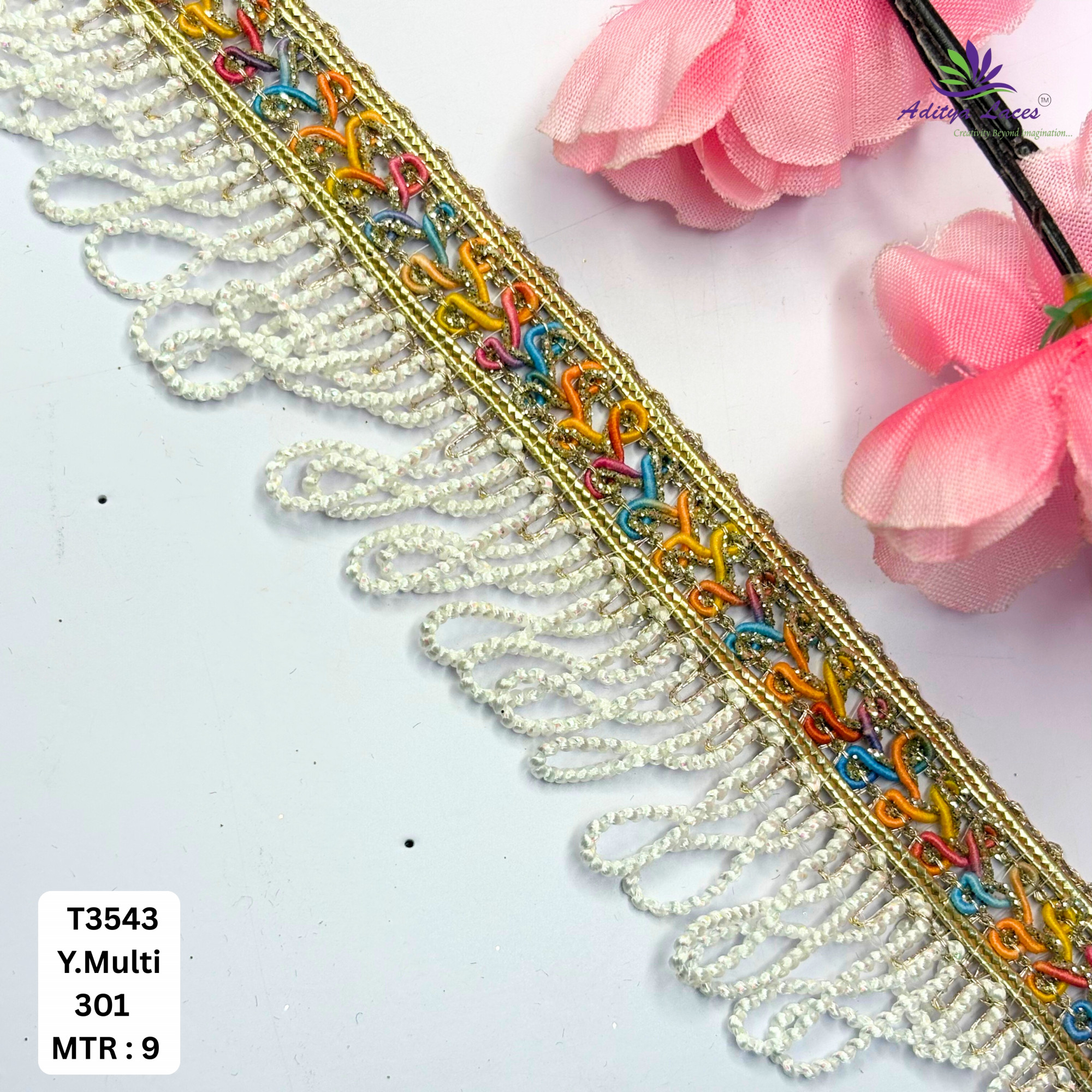 Fancy Readymade Lace Border with Zari Work for Saree Bridal Wear