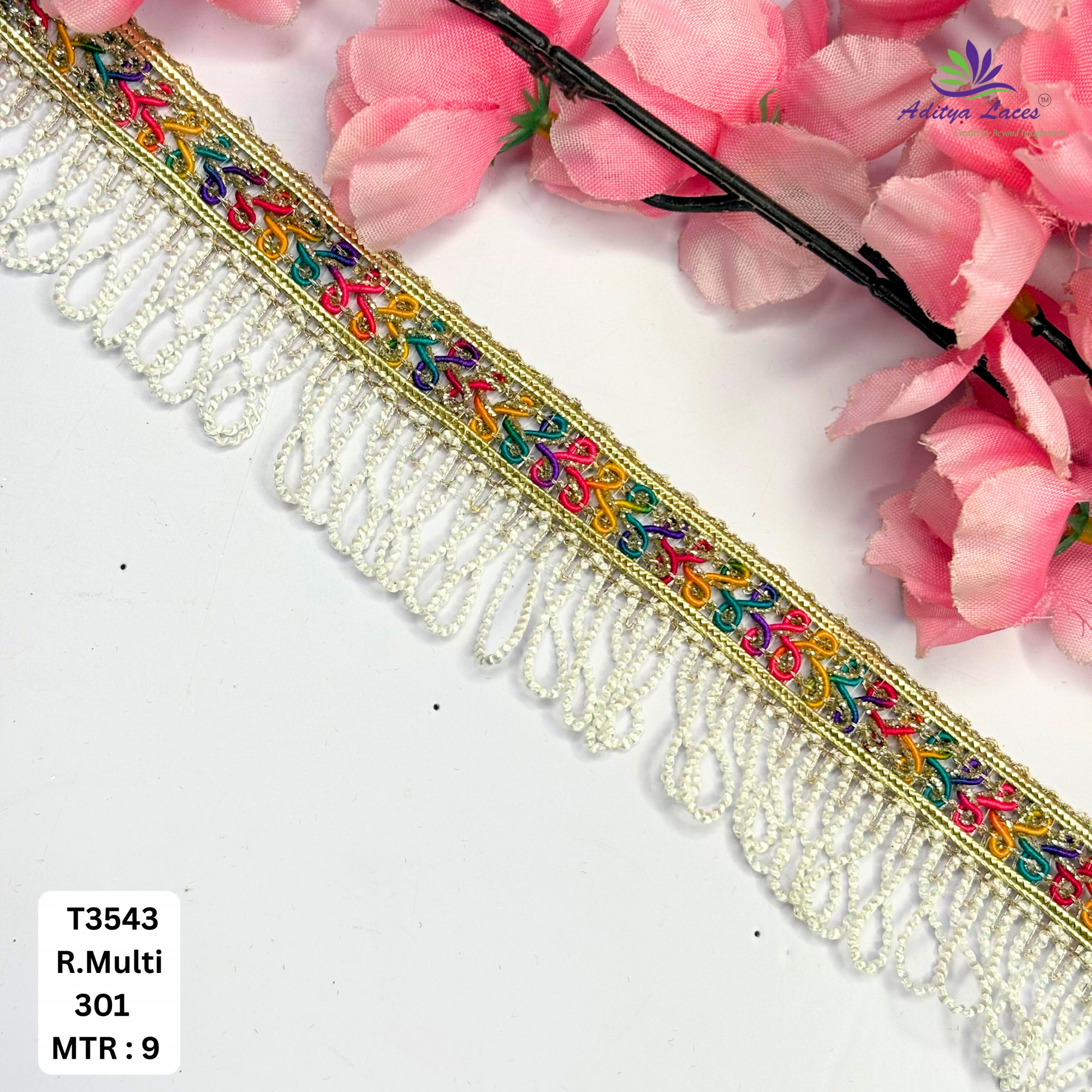 Fancy Readymade Lace Border with Zari Work for Saree Bridal Wear