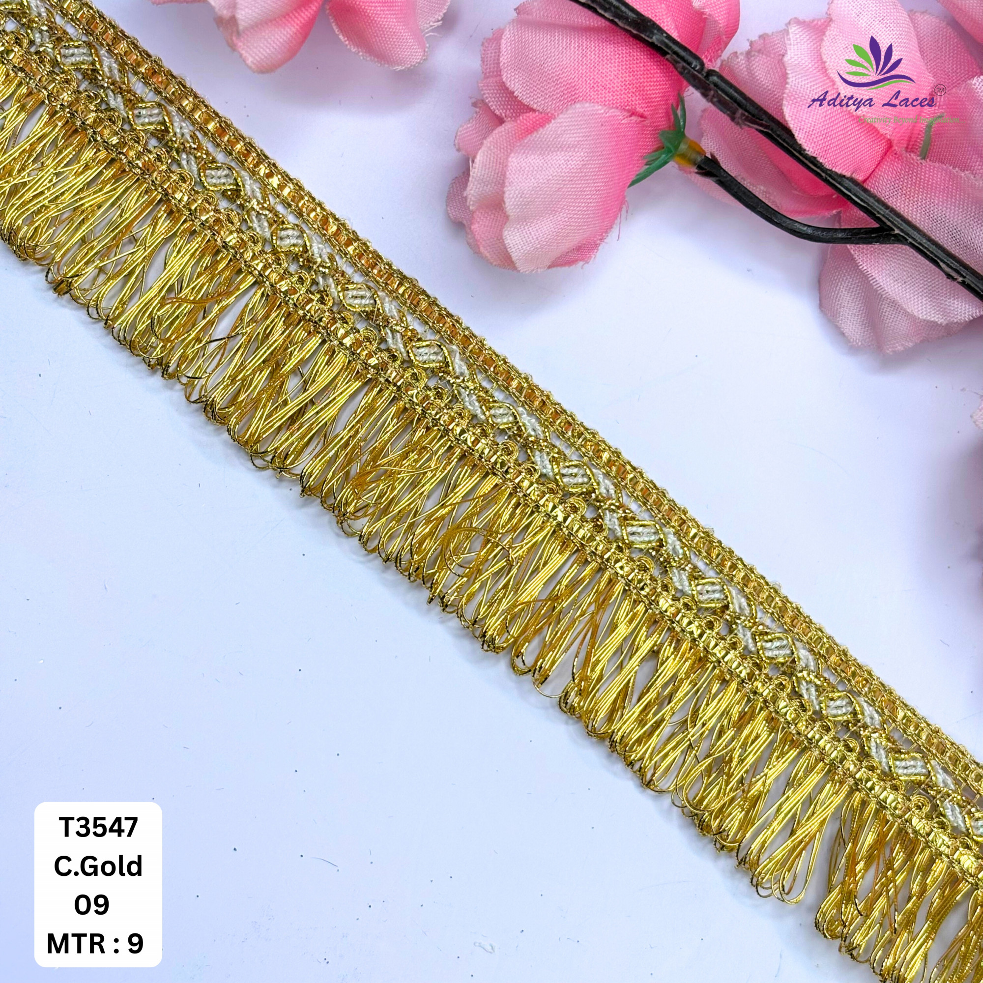 Designer Readymade Lace Border with Zari Work for Saree Bridal Wear