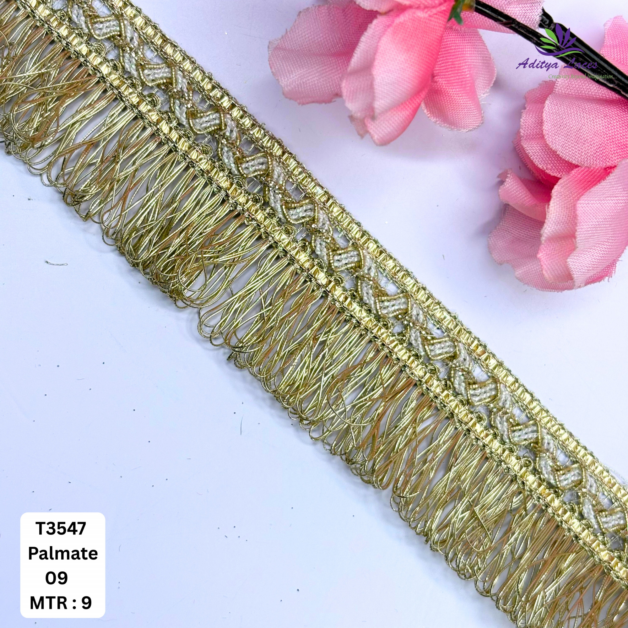 Designer Readymade Lace Border with Zari Work for Saree Bridal Wear