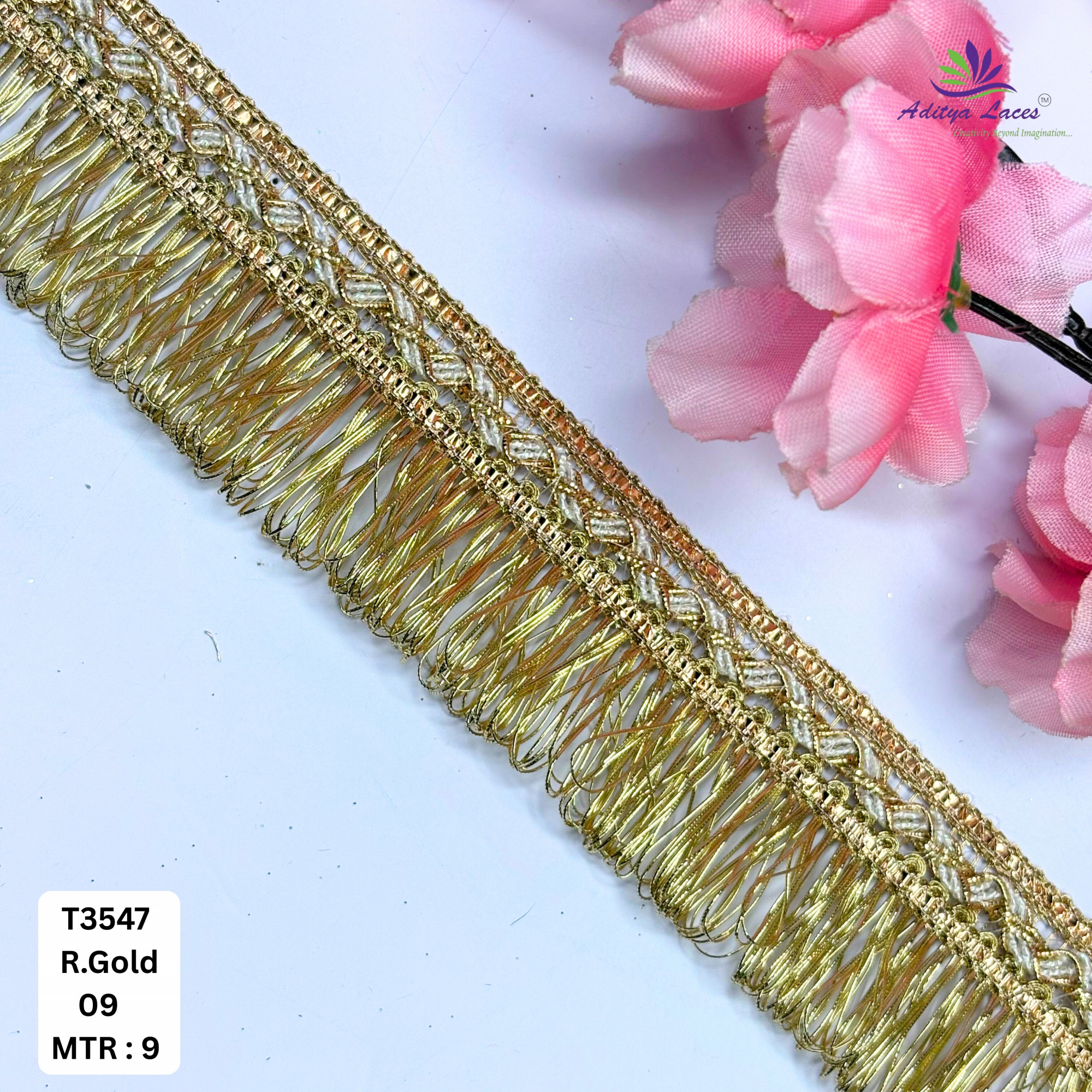 Designer Readymade Lace Border with Zari Work for Saree Bridal Wear