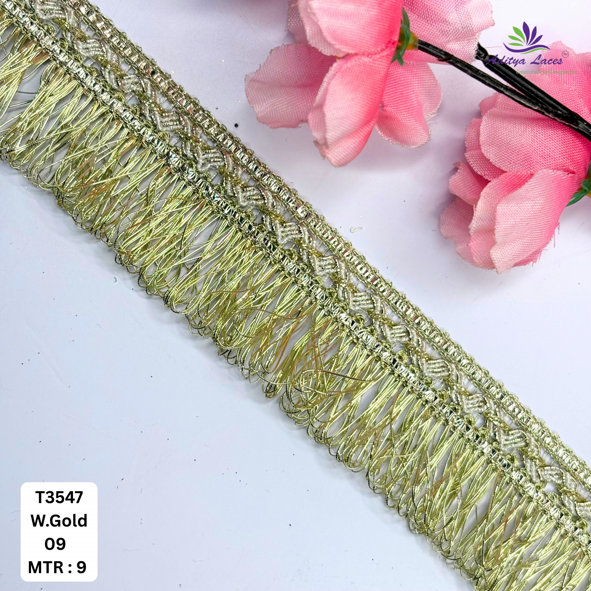 Designer Readymade Lace Border with Zari Work for Saree Bridal Wear