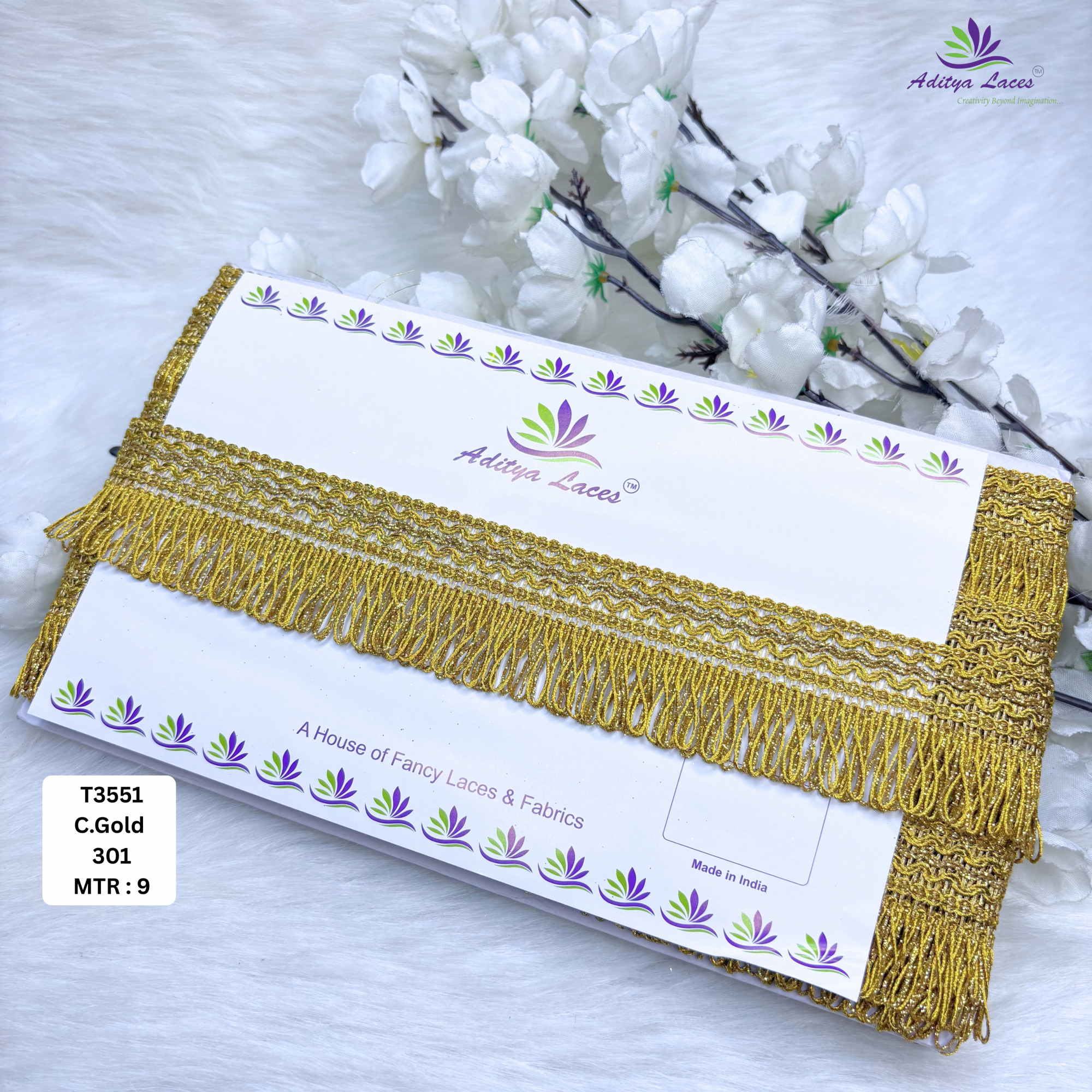 Luxury Readymade Lace Border with Zari Work for Saree Bridal Wear