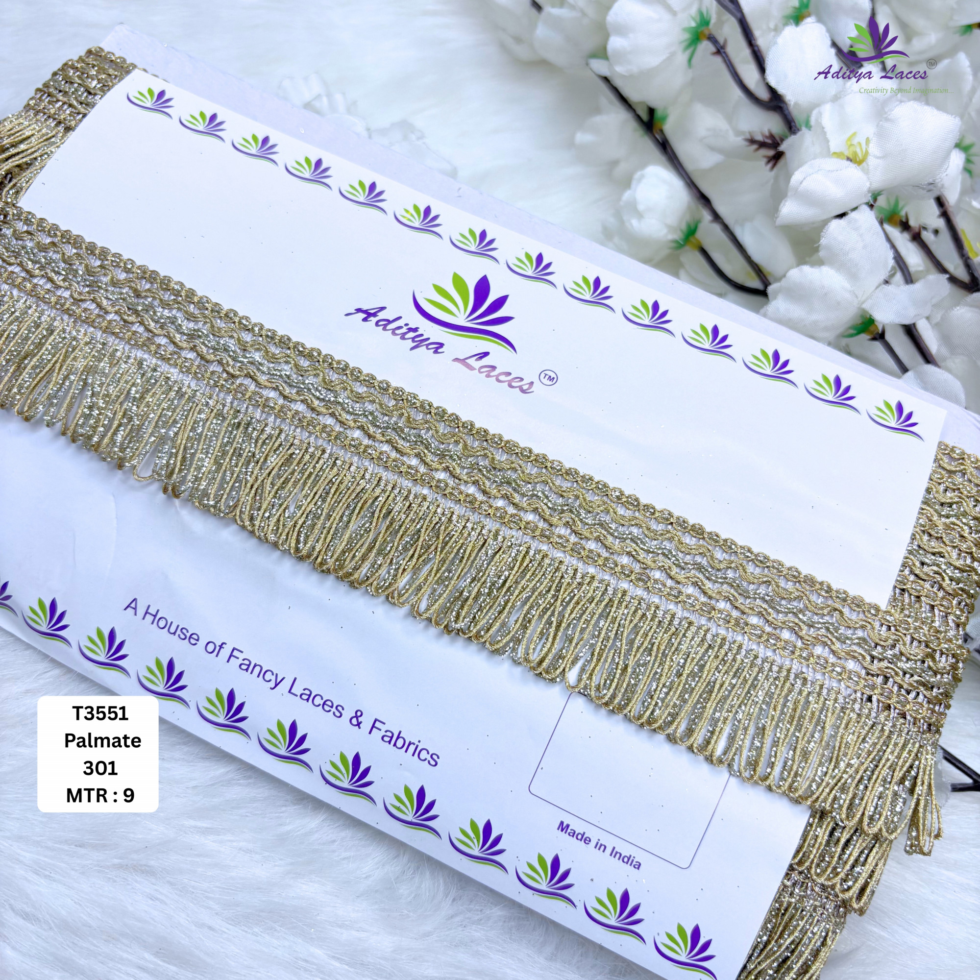 Luxury Readymade Lace Border with Zari Work for Saree Bridal Wear