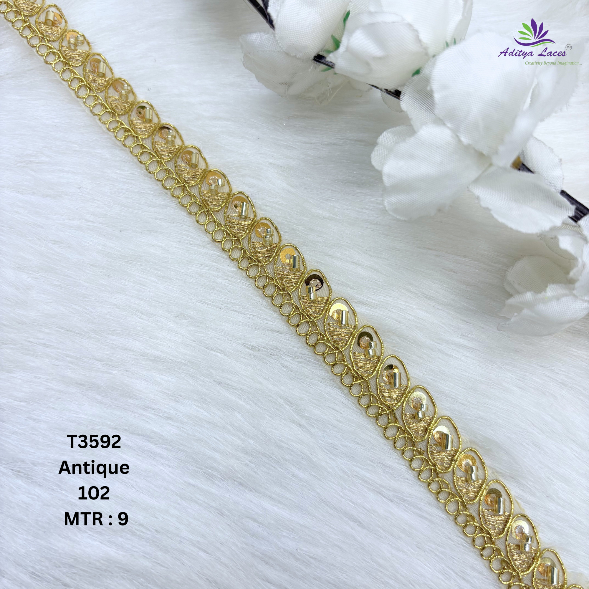 Ethnic Decorative Stone Work Lace for Fashion Accessories