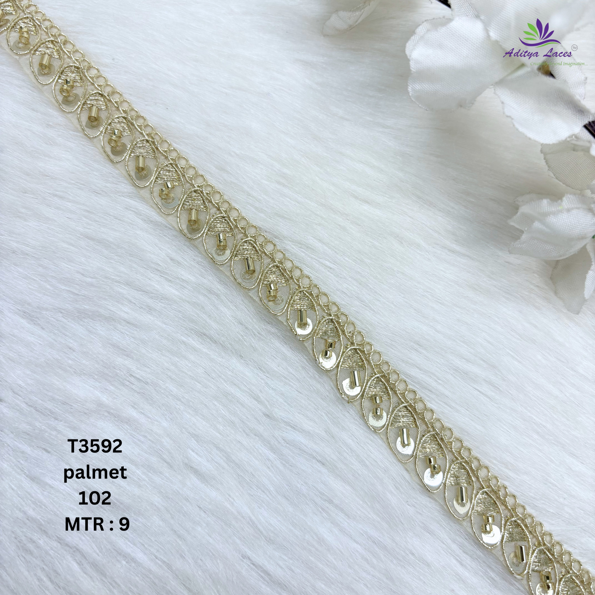 Ethnic Decorative Stone Work Lace for Fashion Accessories