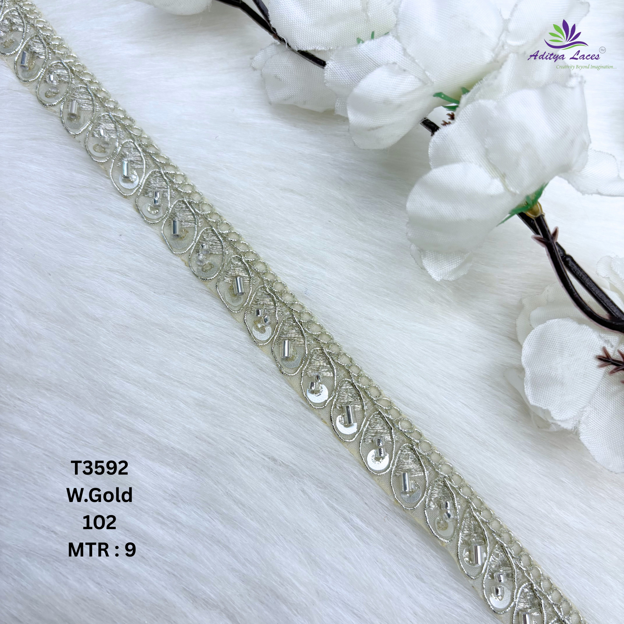 Ethnic Decorative Stone Work Lace for Fashion Accessories