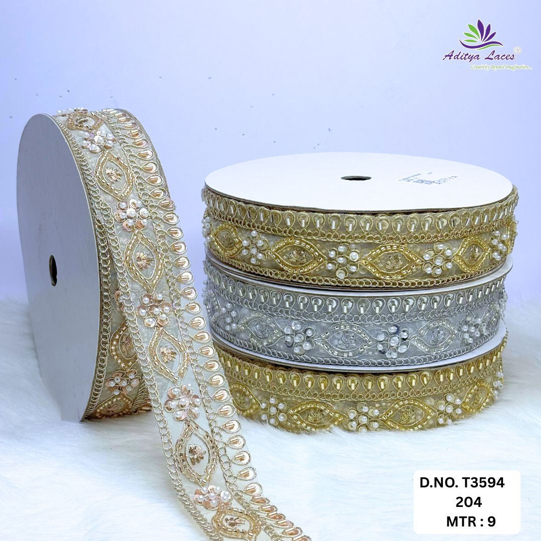 Decorative Fancy Beaded Saree Lace for Lehenga Saree