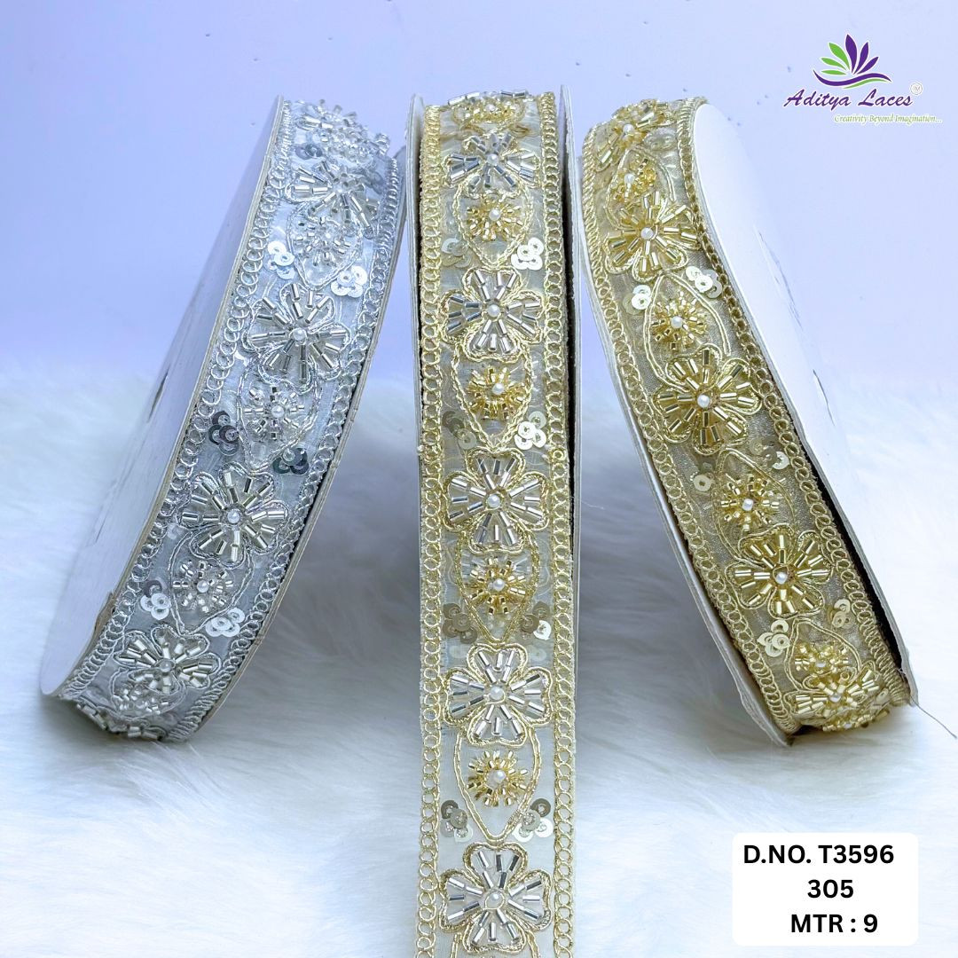 Handcrafted Decorative Pearl Lace Trim for Fashion Accessories