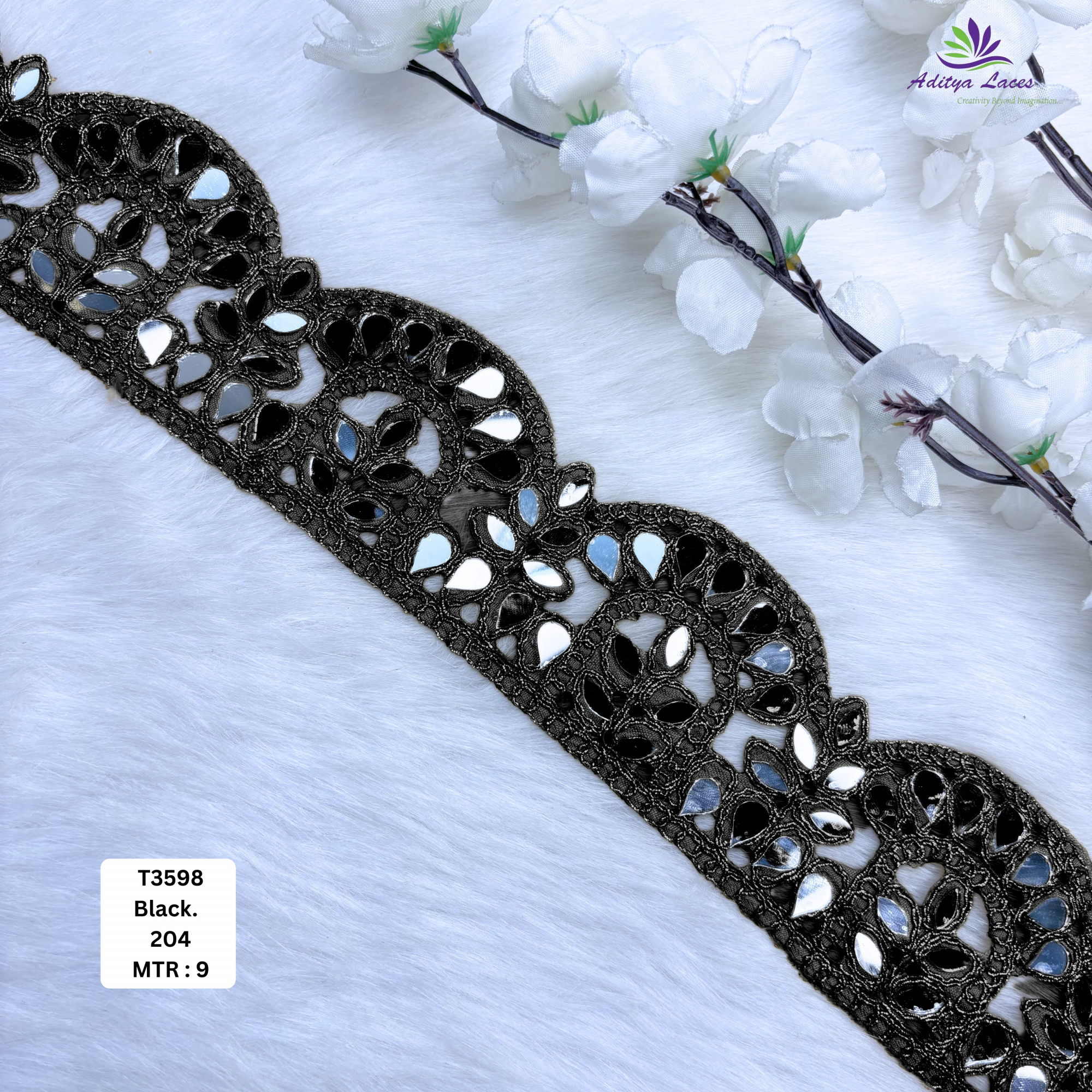 Luxury Tissue Handwork Lace Border for Saree Bridal Ethnic Wear