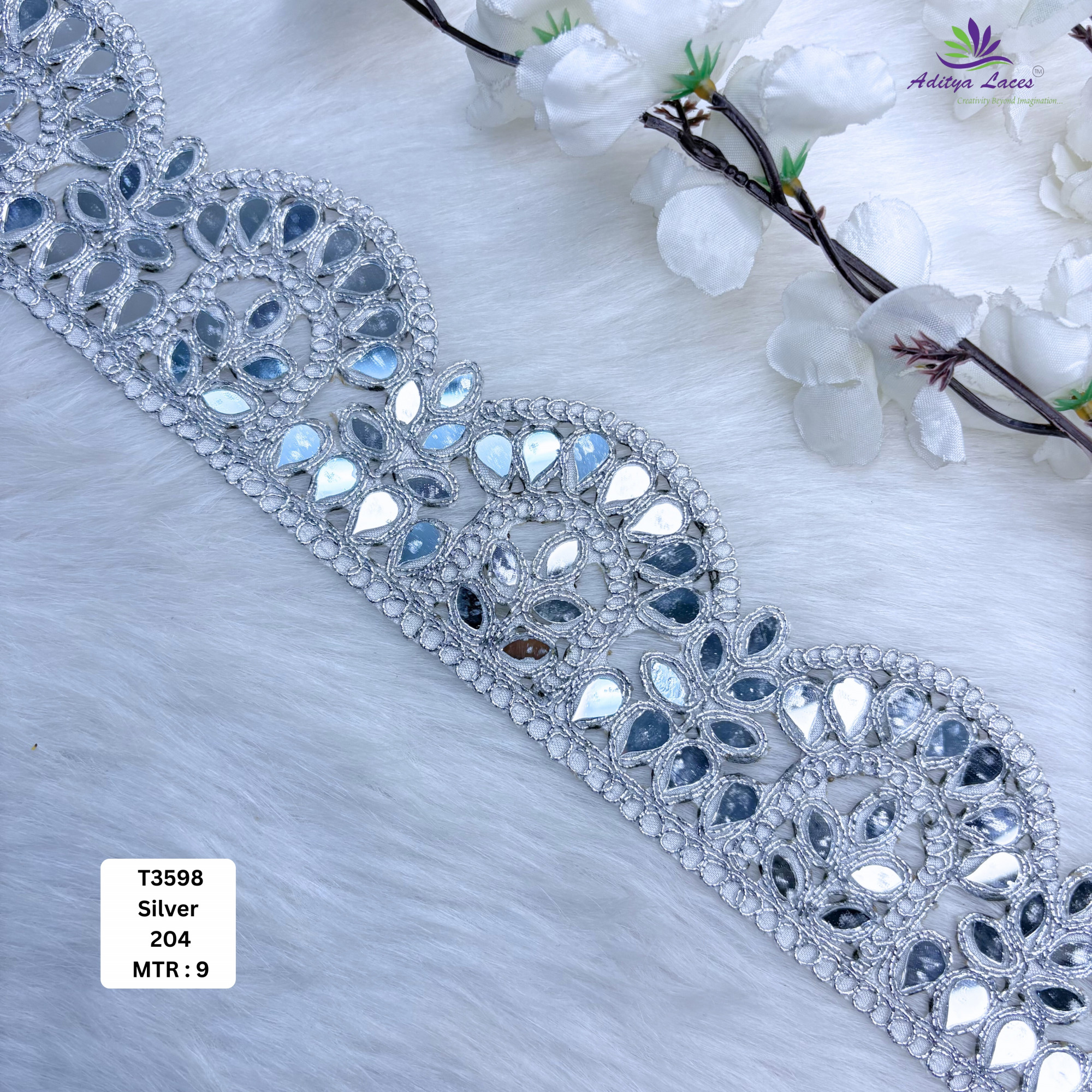 Luxury Tissue Handwork Lace Border for Saree Bridal Ethnic Wear