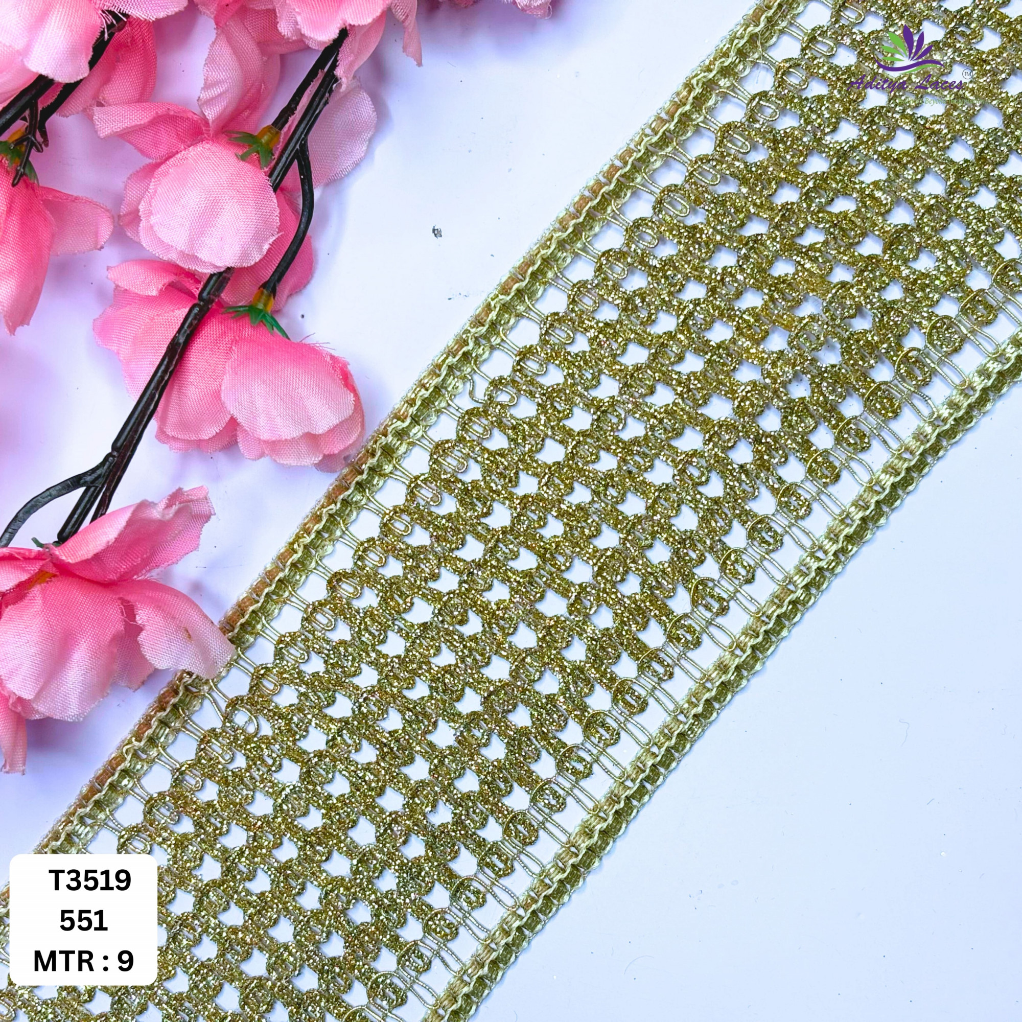 Designer Readymade Lace Border with Zari Work for Saree Bridal Wear