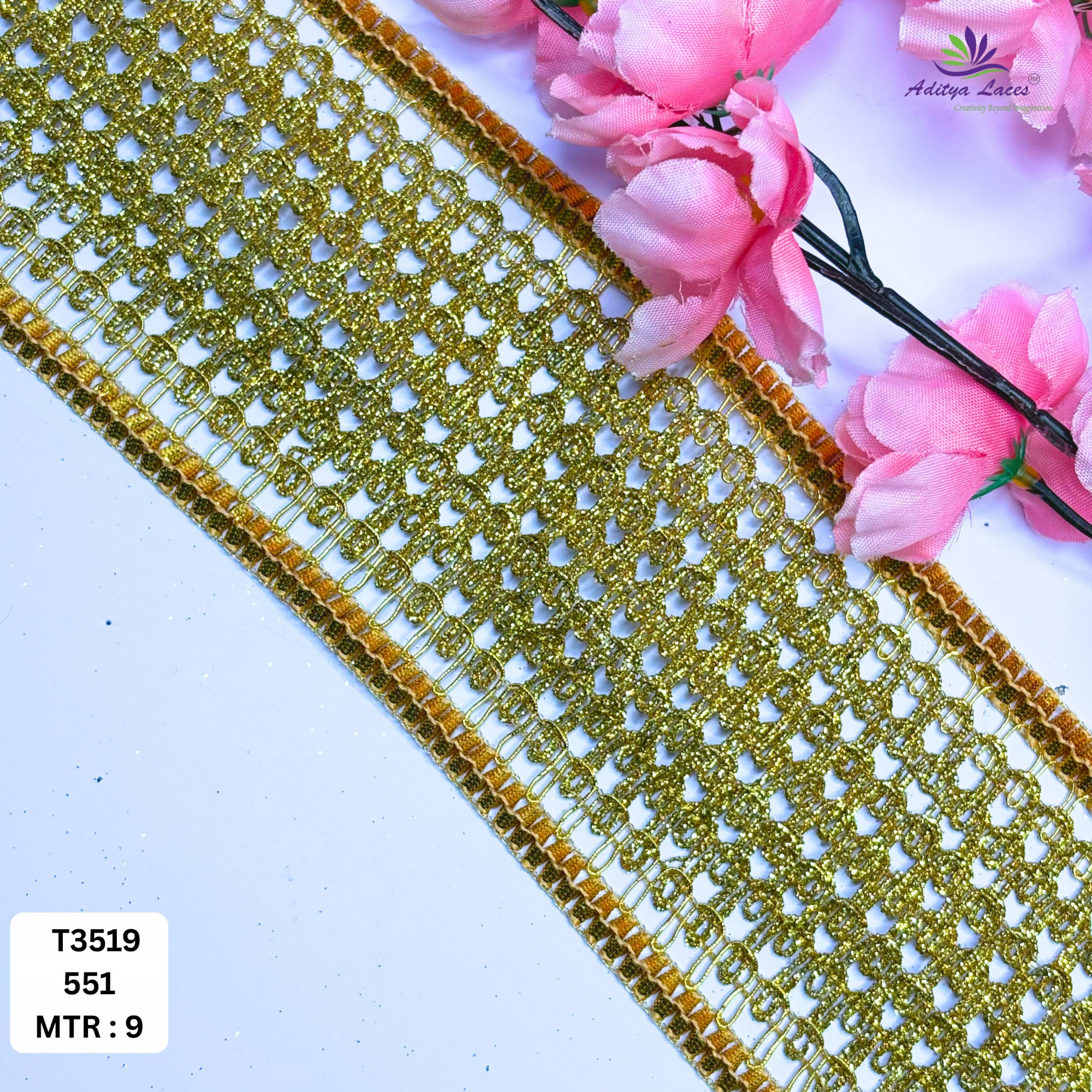 Designer Readymade Lace Border with Zari Work for Saree Bridal Wear