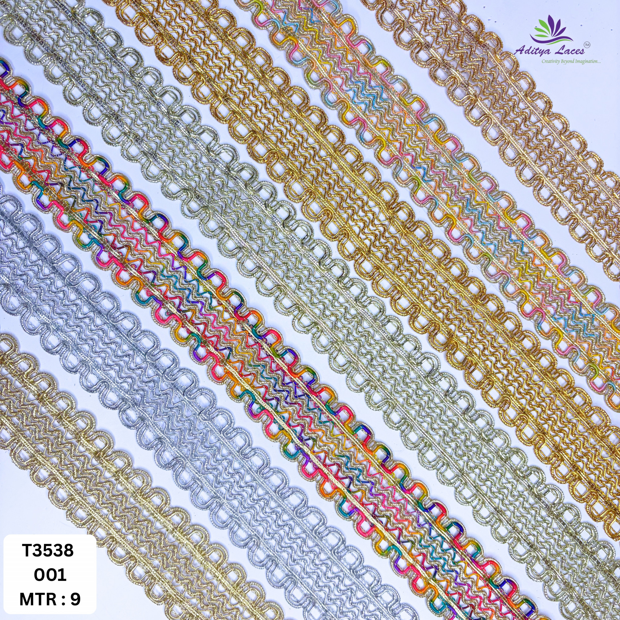 Decorative Readymade Lace Border with Zari Work for Saree Bridal Wear