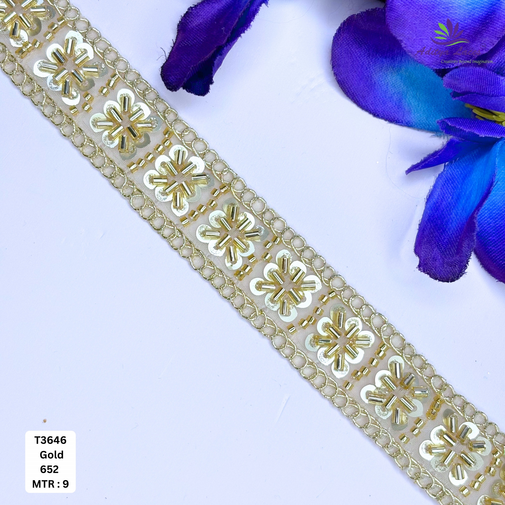 Elegant Embroidered Net Lace Border for Saree Bridal Wear